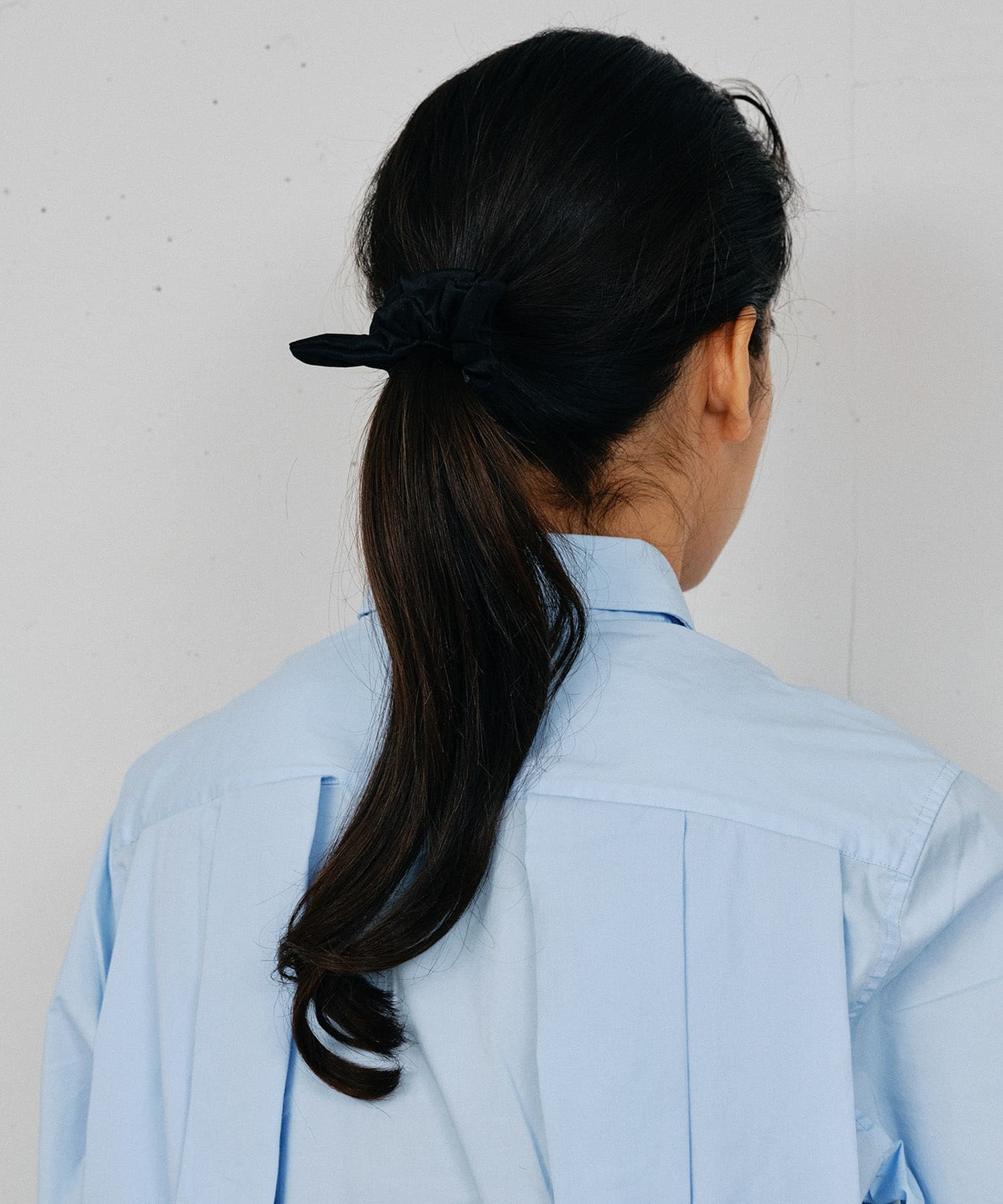 heyep　Silk Square Mini Scrunchie 3P BLACK -