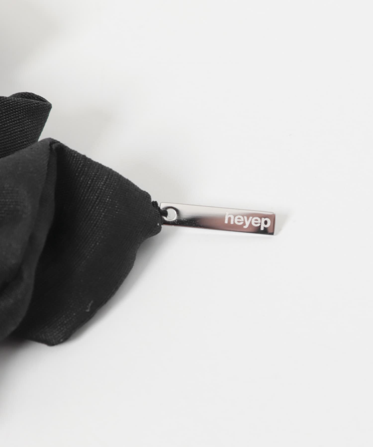 heyep　Silk Square Mini Scrunchie 3P BLACK -