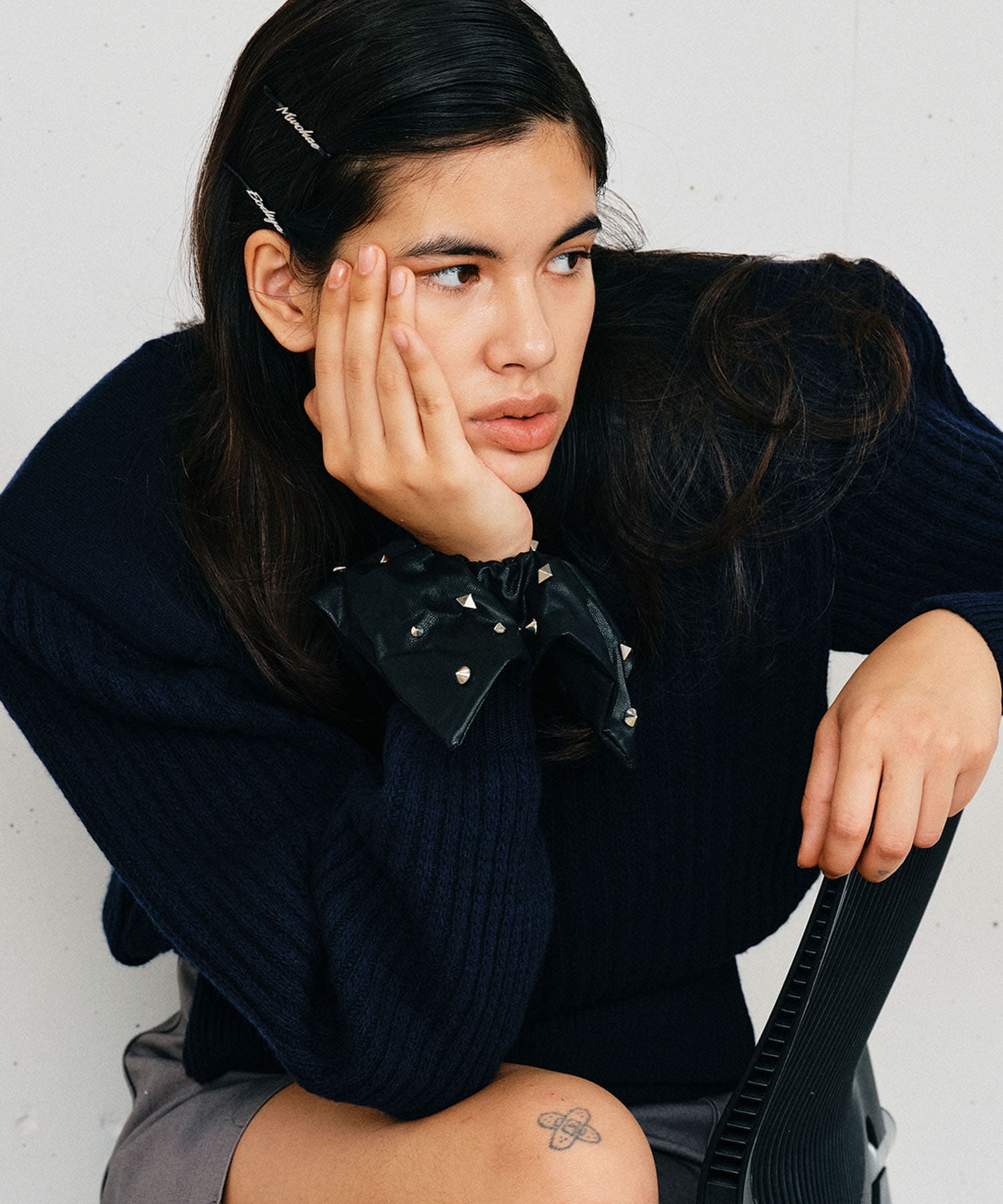 heyep　ChattyRhinestonHairpins4P SILVER -