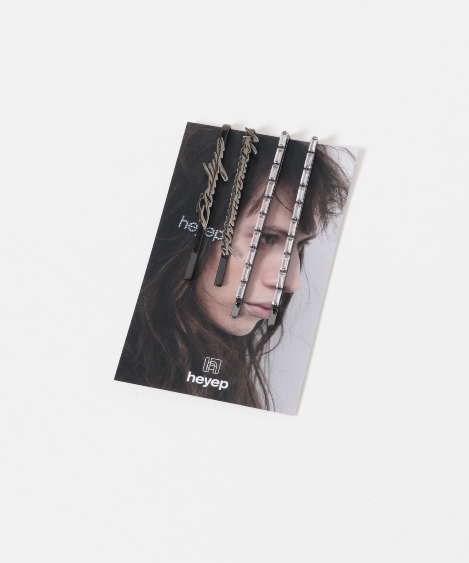 heyep　ChattyRhinestonHairpins4P SILVER -