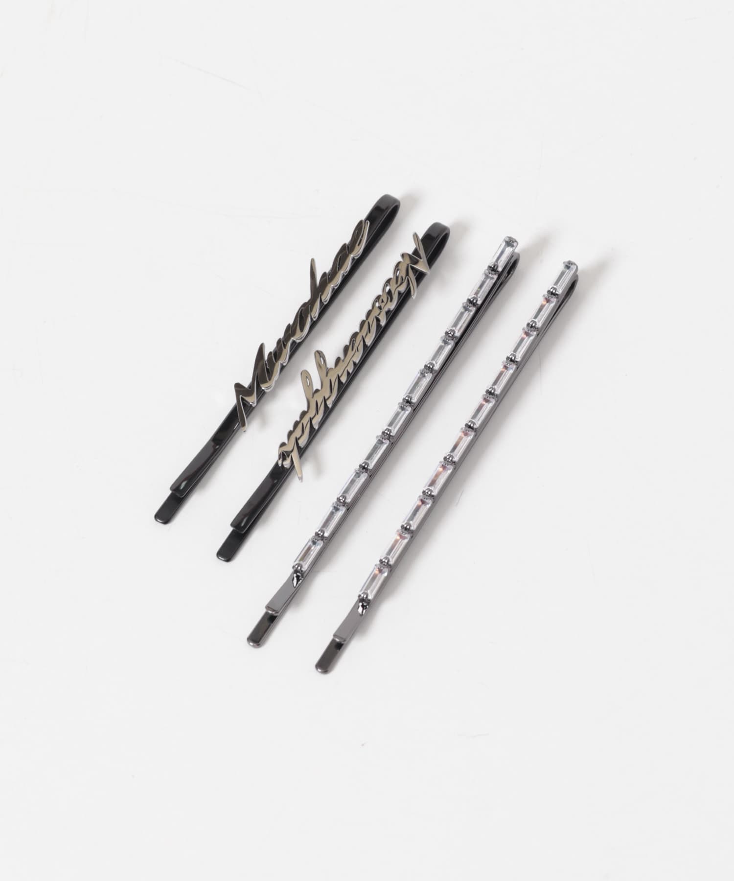 heyep　ChattyRhinestonHairpins4P SILVER -