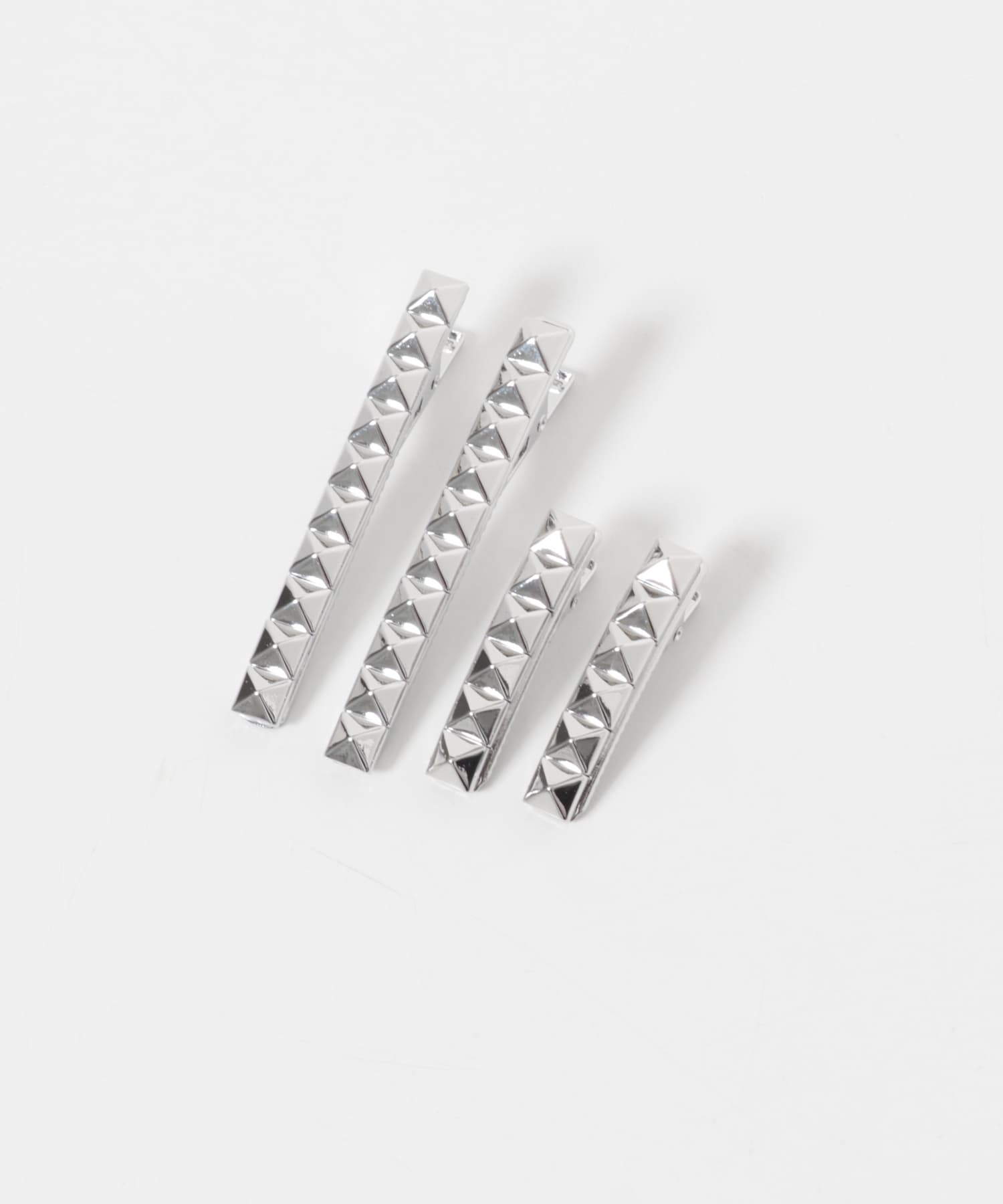 heyep　Stud Hair Clips 4Piece Set SILVER -