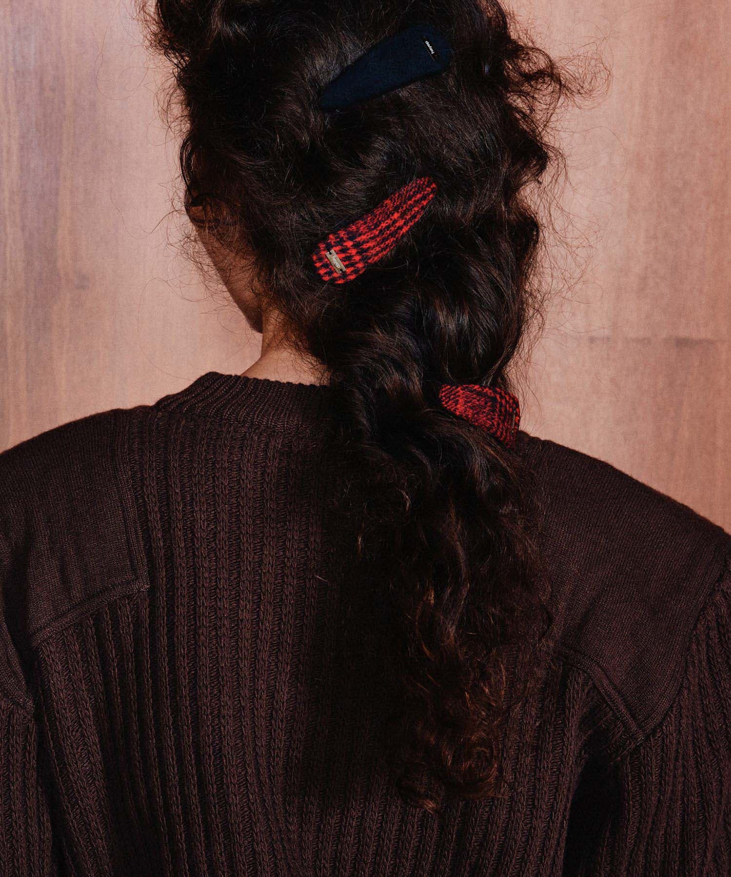 heyep　Plaid Hair Clips-2P