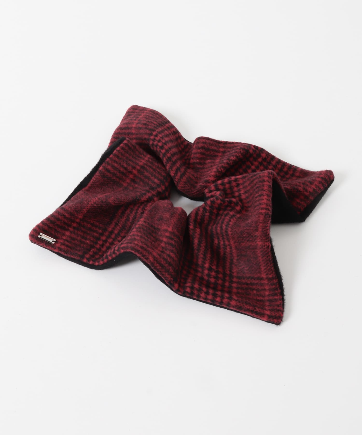 heyep　Plaid Square Scrunchie RED -
