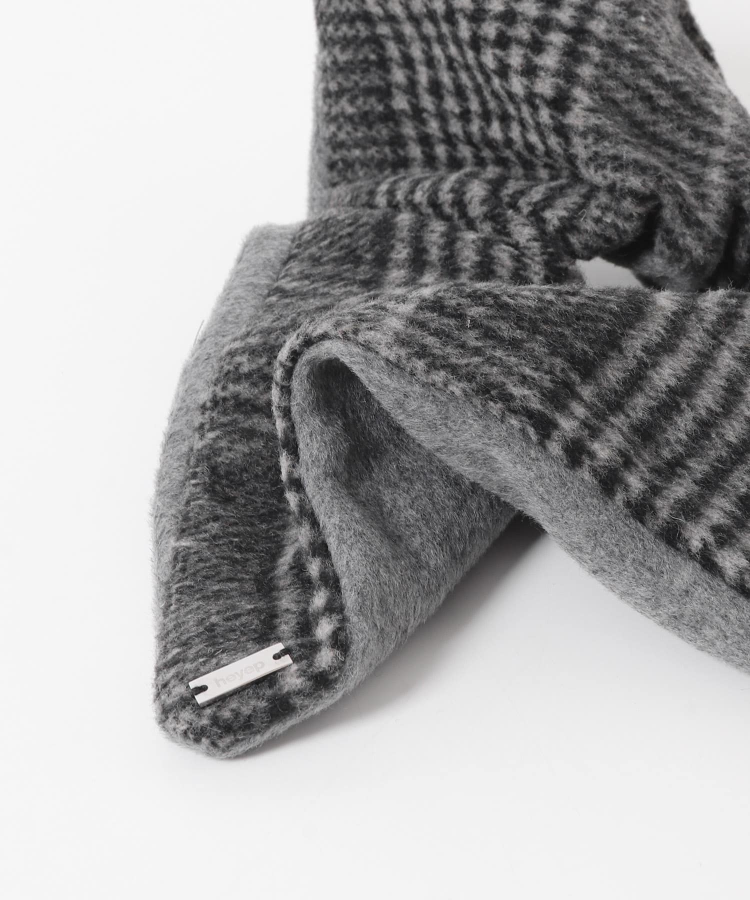 heyep　Plaid Square Scrunchie GRAY -