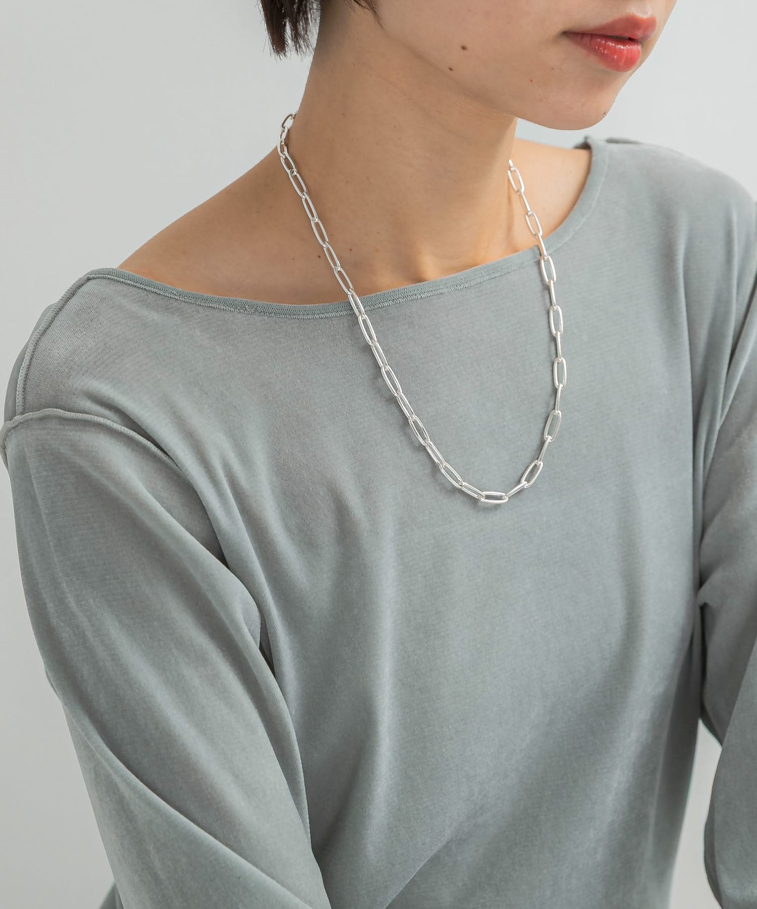 CHIGNON　オーバル&ボールTOPネックレス SILVER Free
