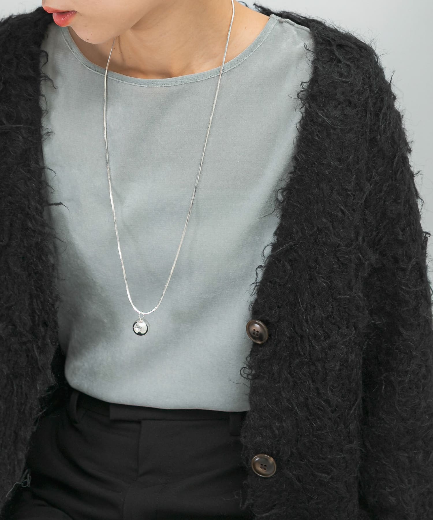 CHIGNON　オーバル&ボールTOPネックレス SILVER Free