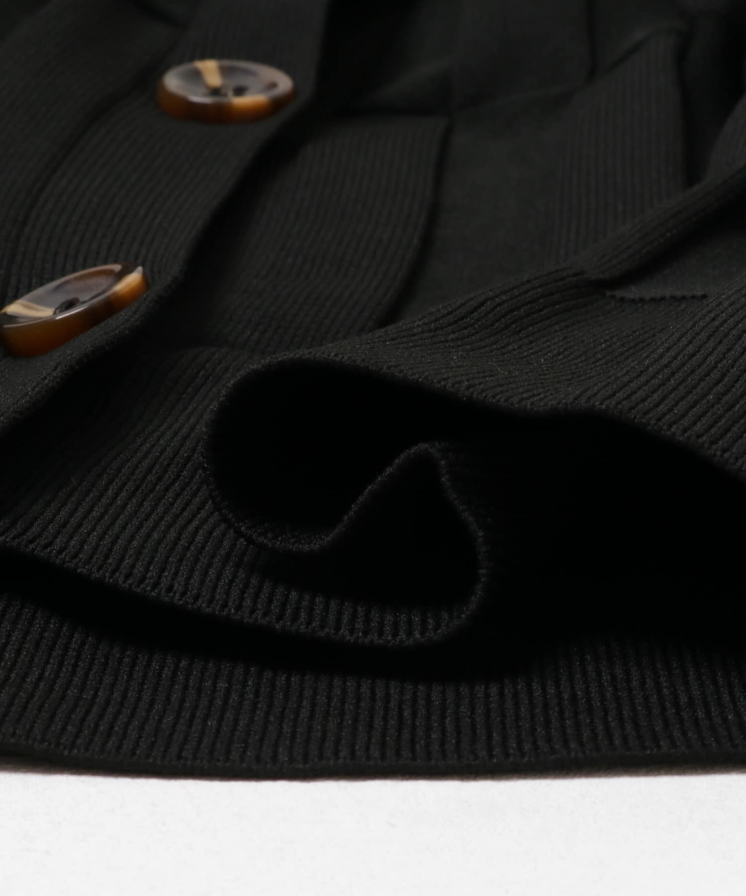 leinwande　Grid Rib Cardigan Black FREE
