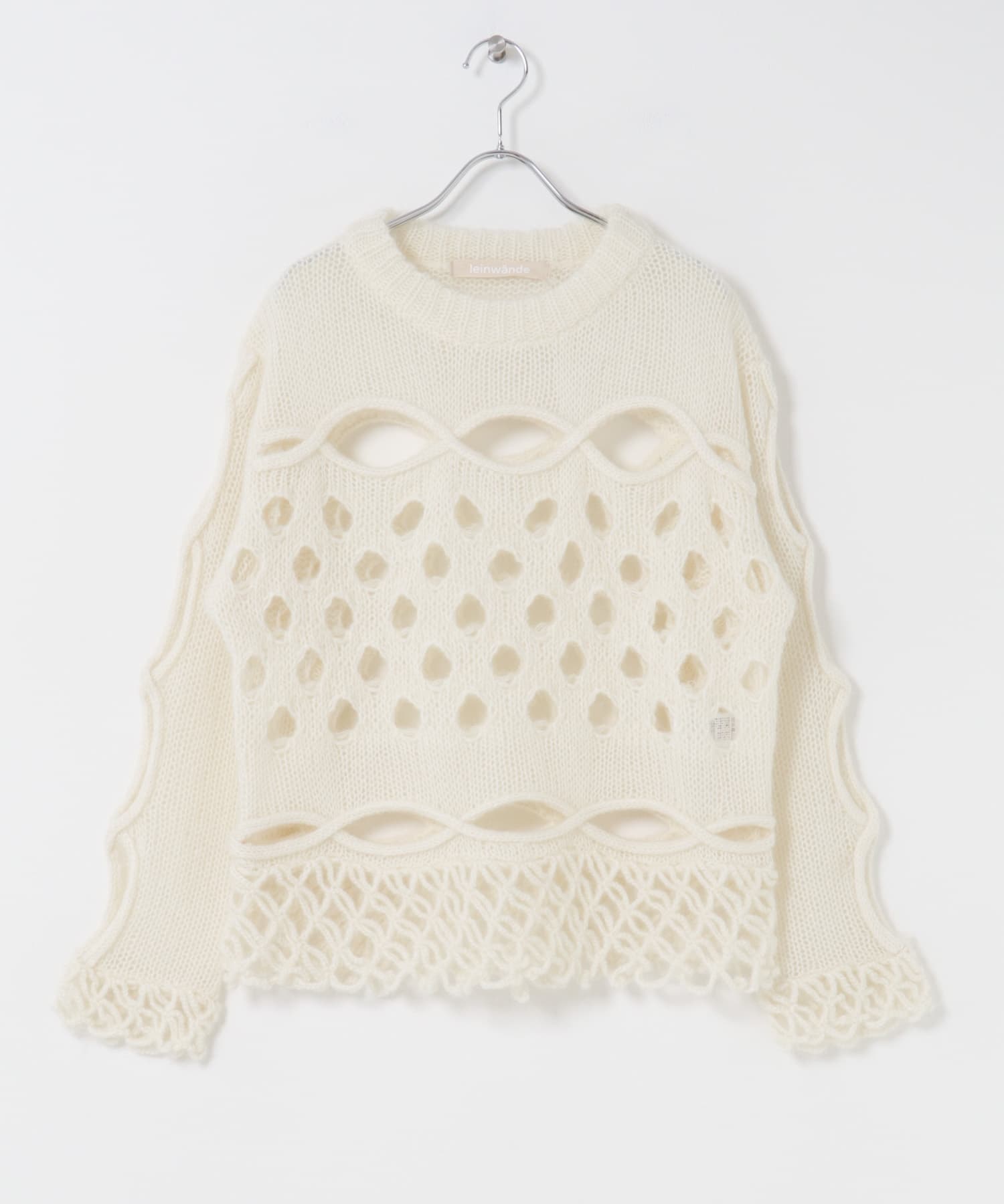 leinwande　Cable＆Dot Mohair Sweater