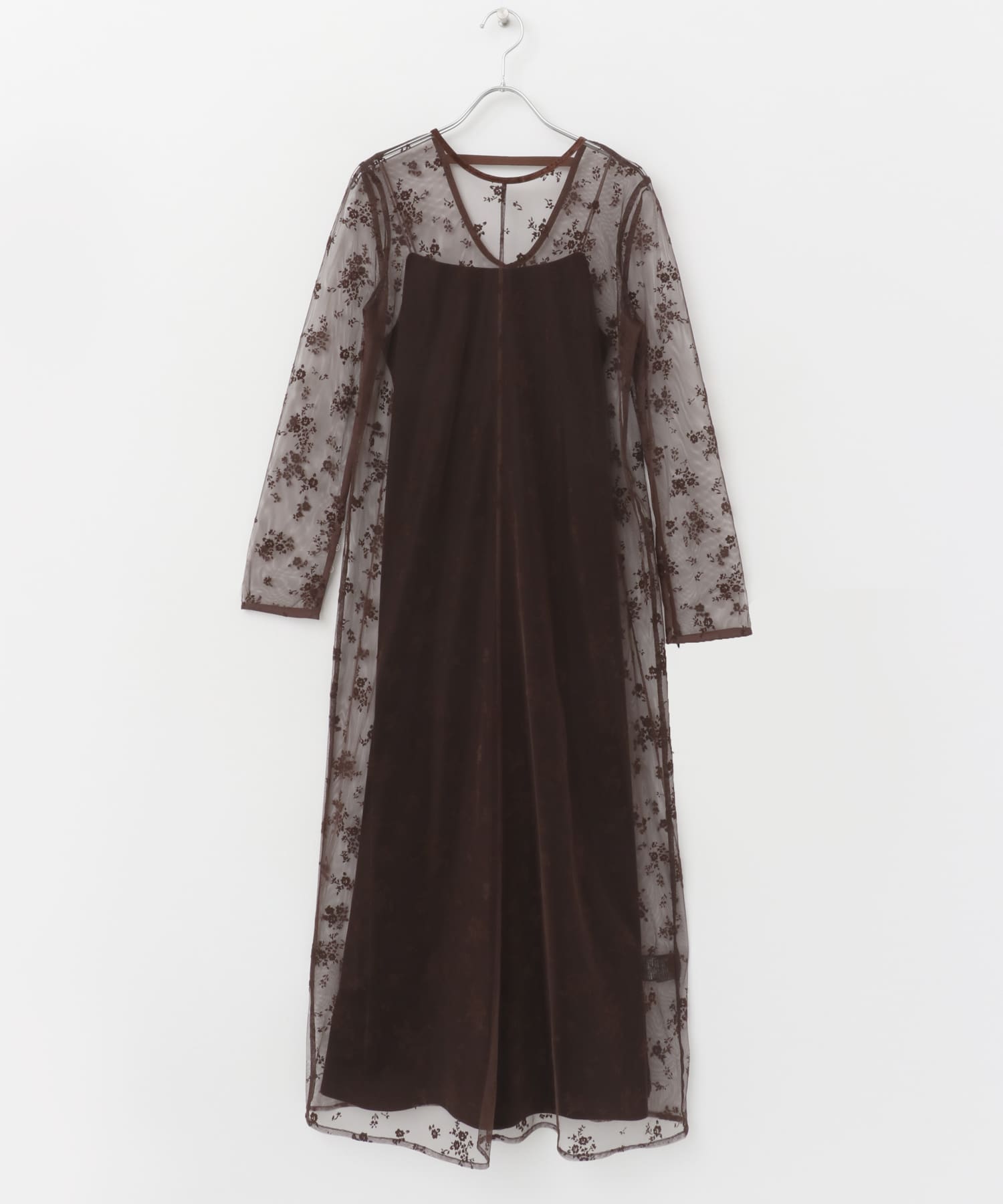 kaene　フロッキーベロア2wayドレス darkbrown 36