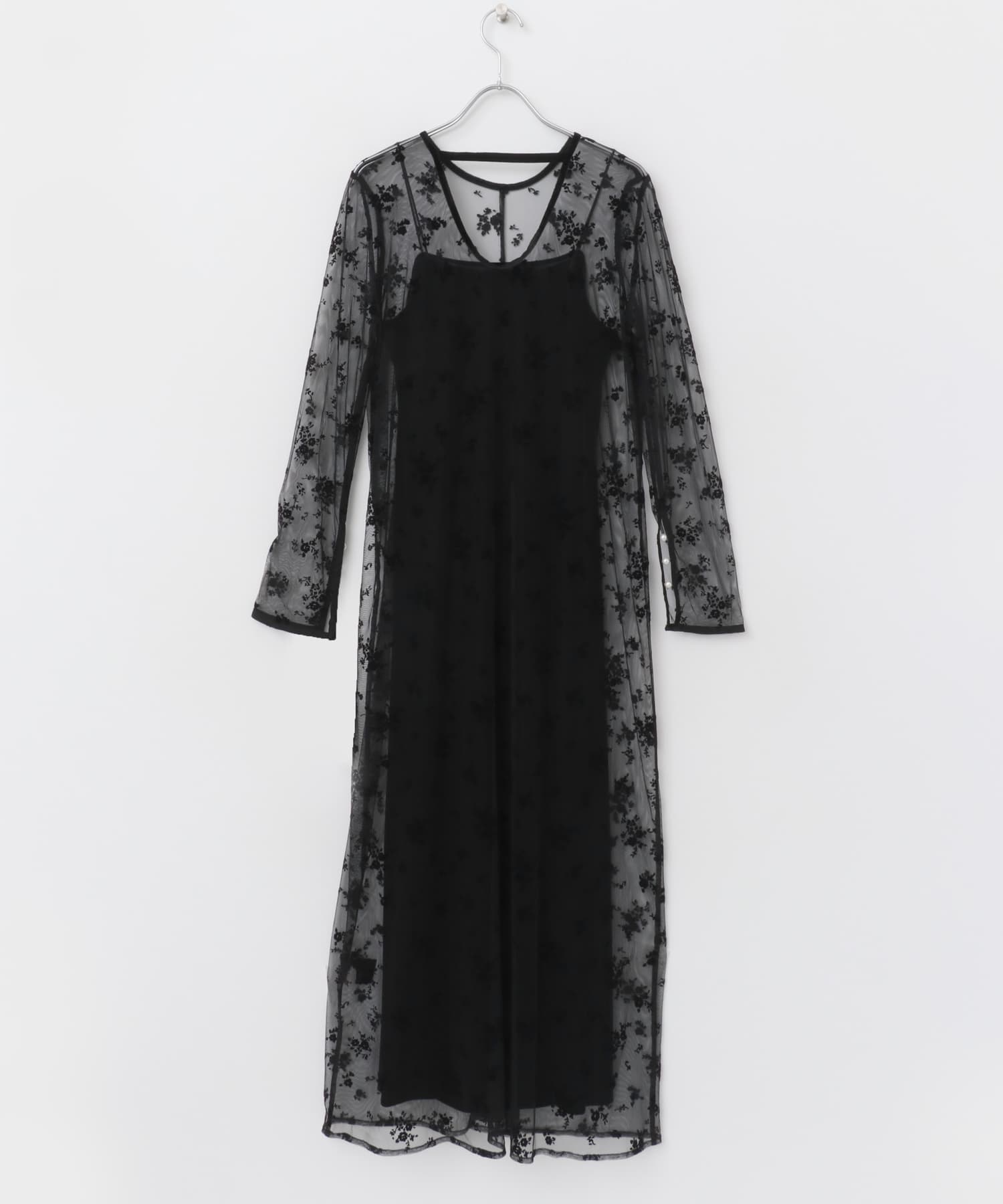 kaene　フロッキーベロア2wayドレス BK 36