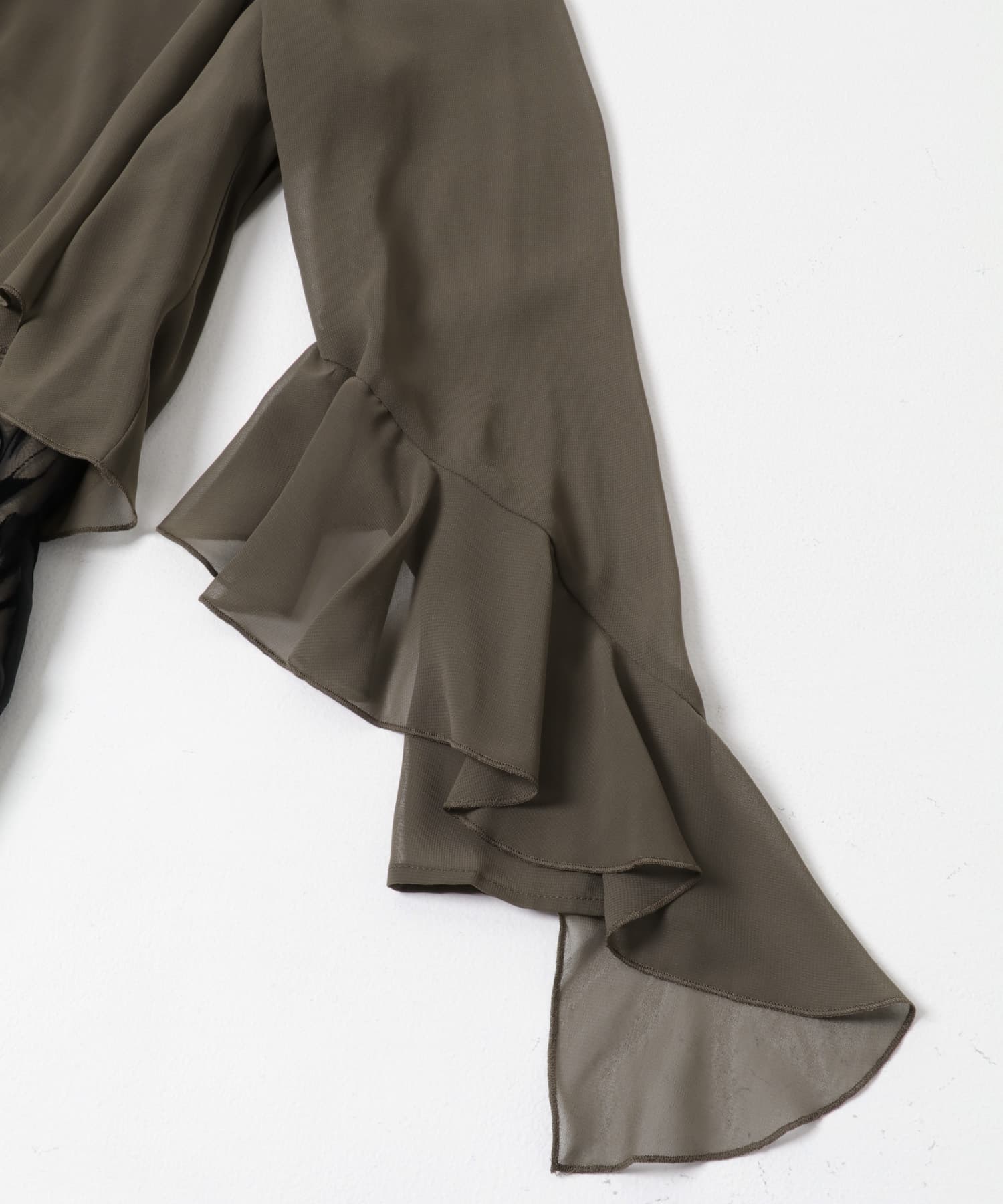kaene　アシメフレアボレロドッキングドレス khaki 36