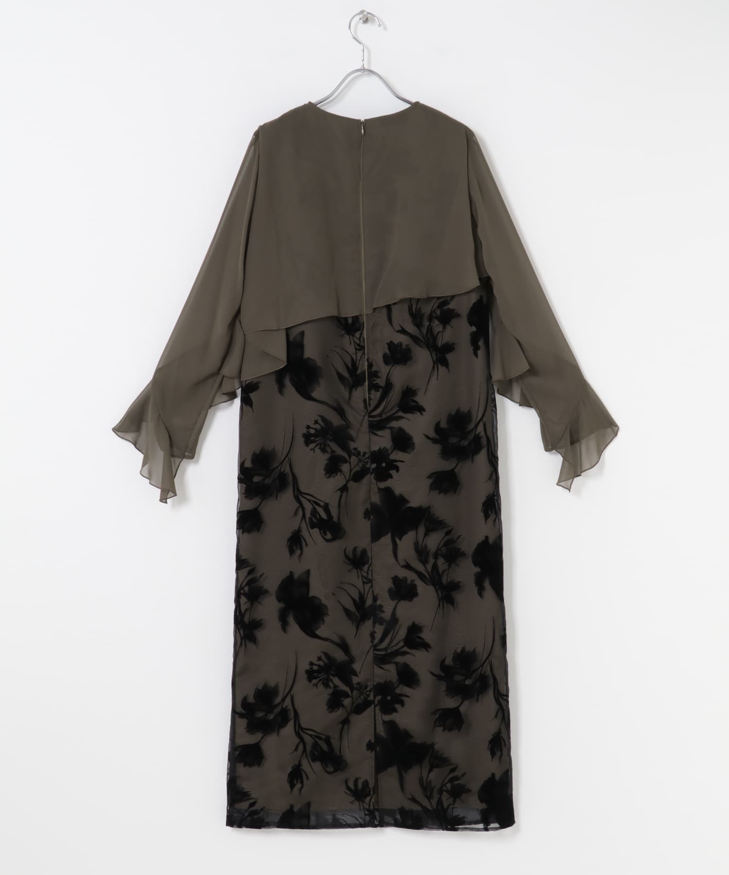 kaene　アシメフレアボレロドッキングドレス khaki 36