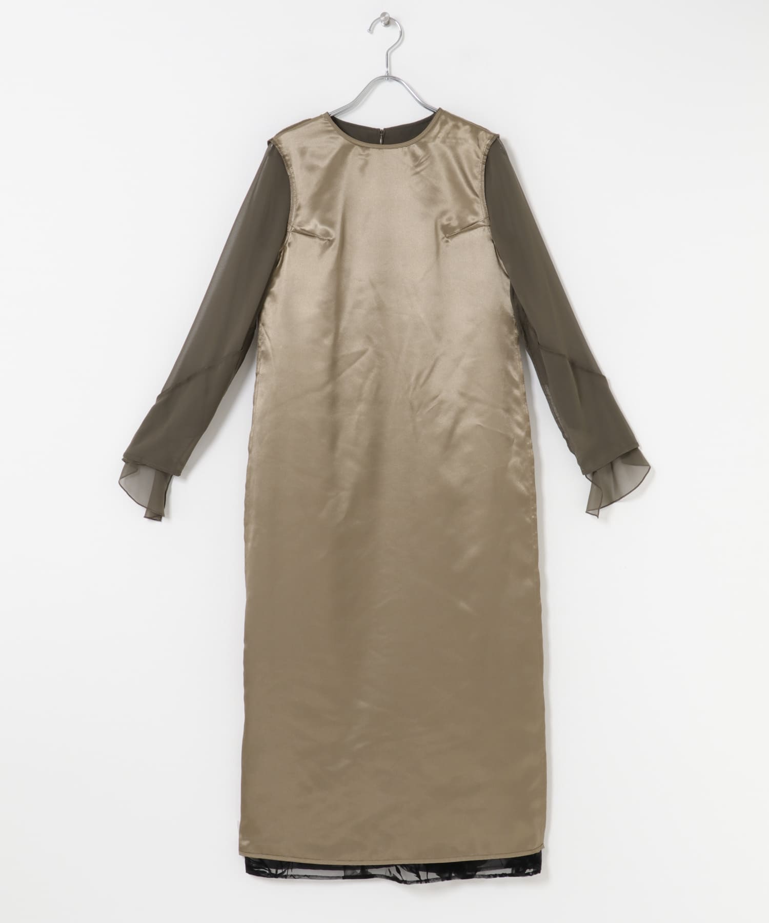 kaene　アシメフレアボレロドッキングドレス khaki 36