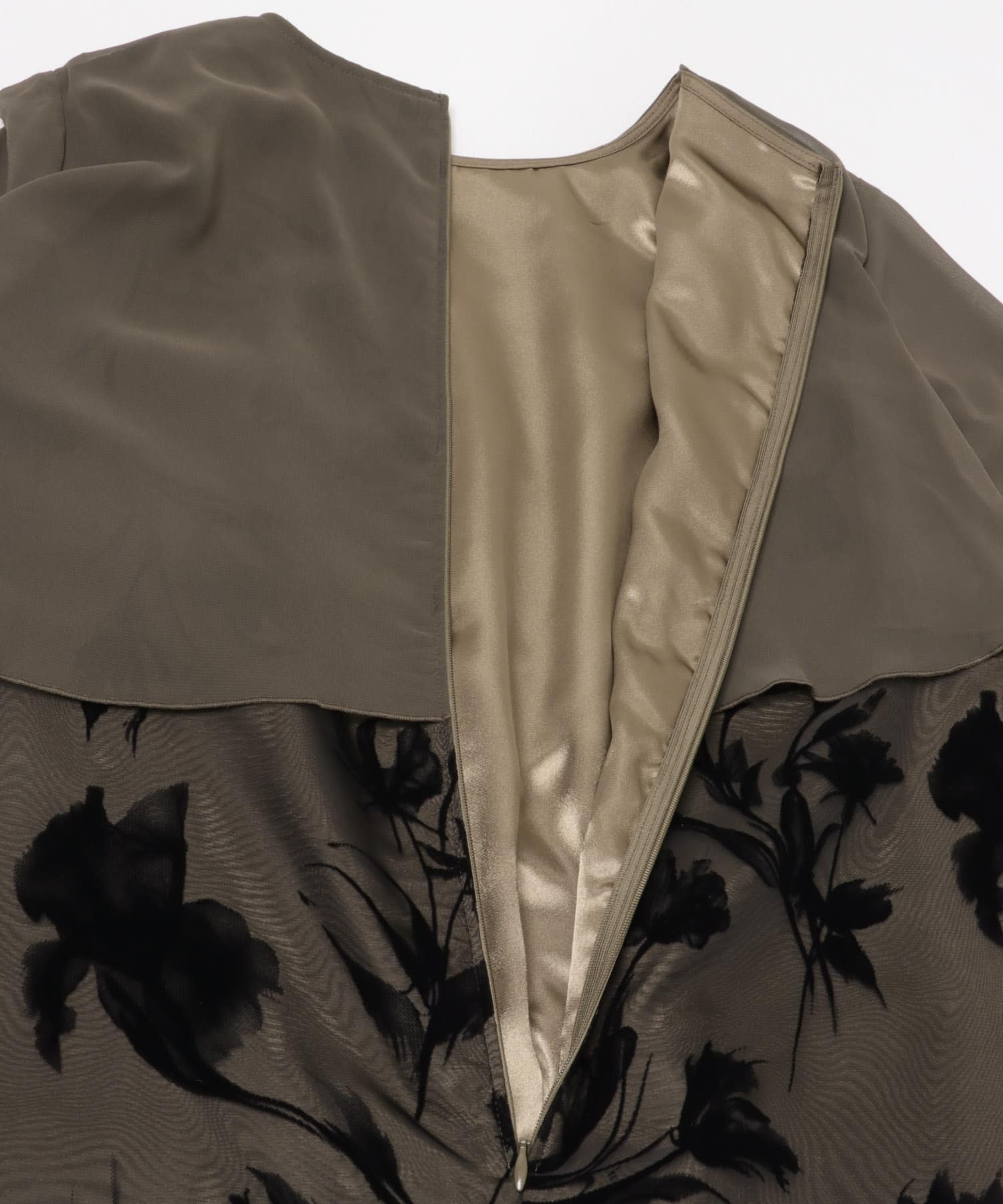 kaene　アシメフレアボレロドッキングドレス khaki 36