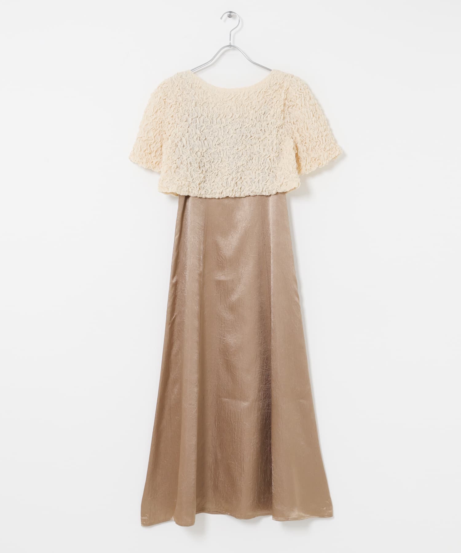 kaene　シャーリングシフォンブラウスセットドレス