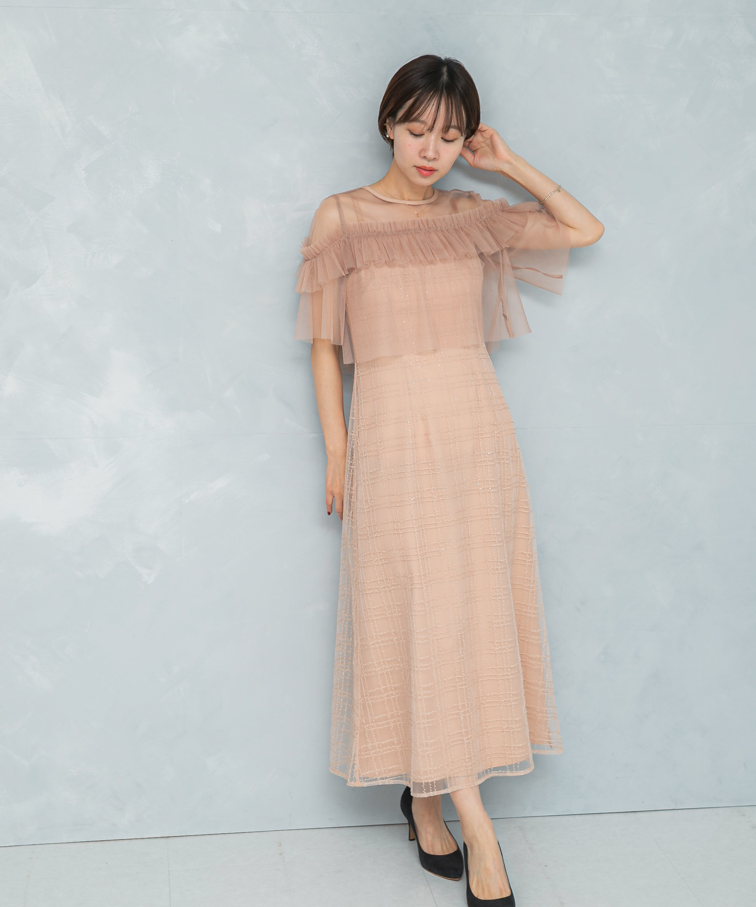 kaene　フリルチュールドッキングドレス