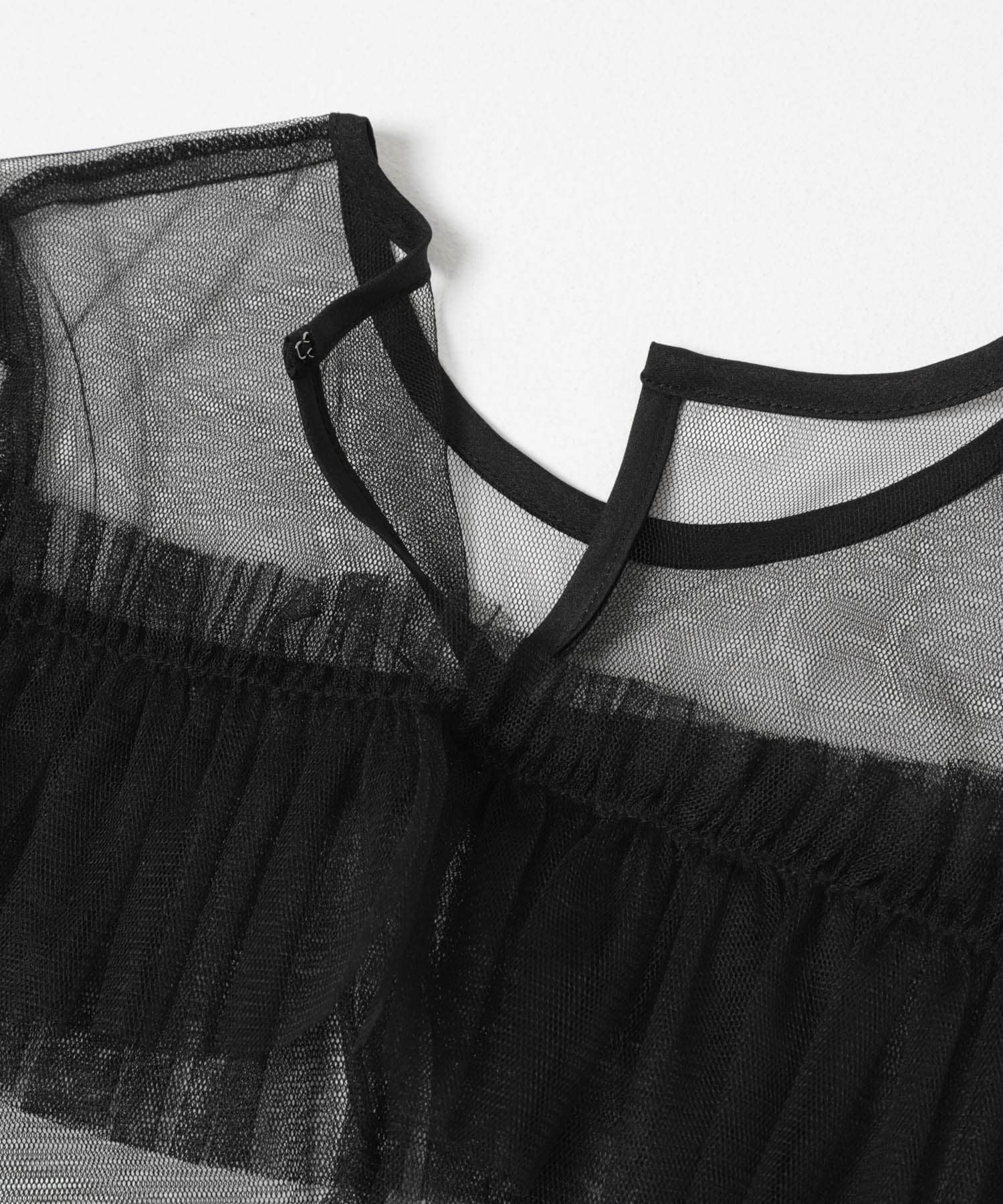 kaene　フリルチュールドッキングドレス black 36