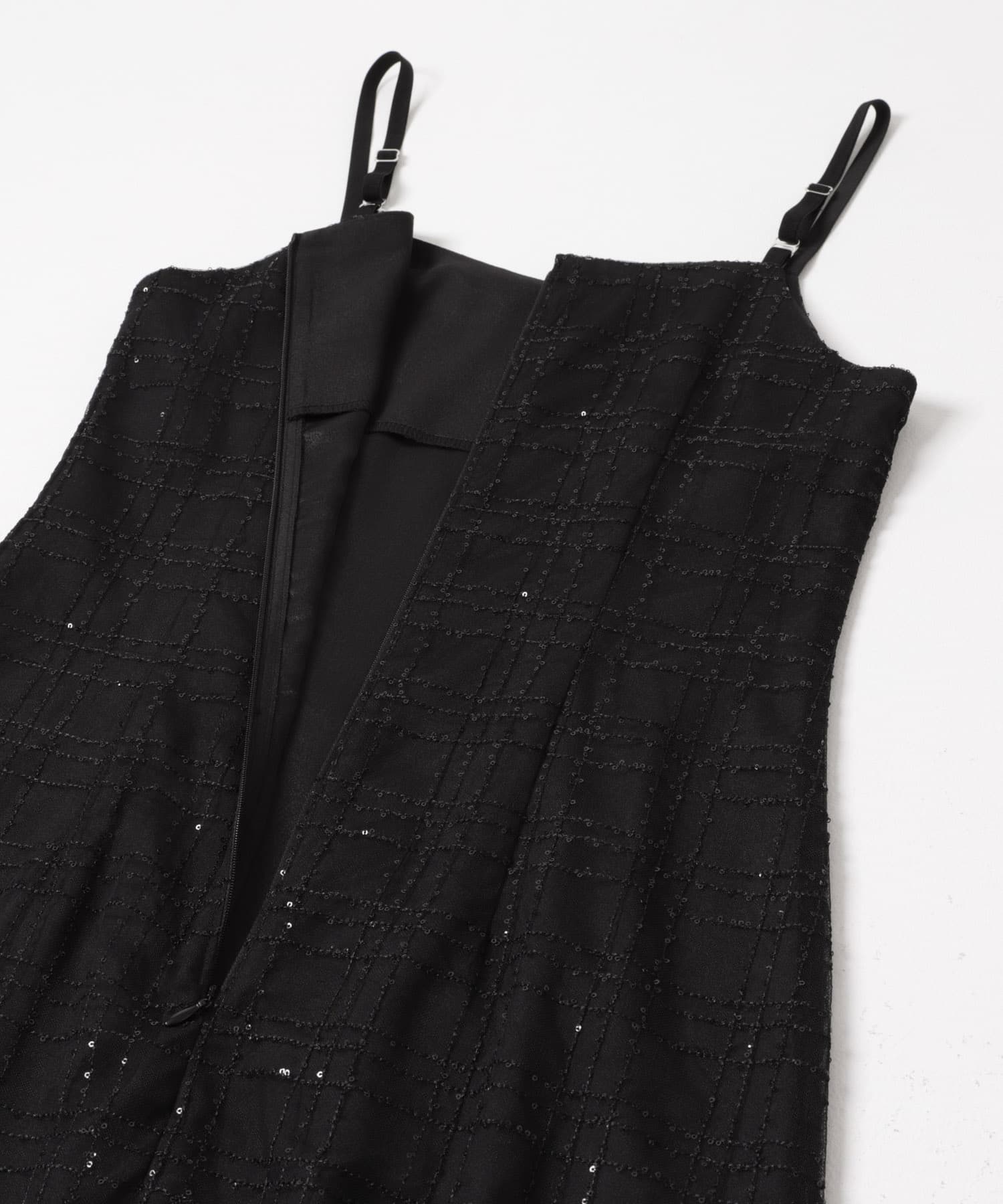 kaene　フリルチュールドッキングドレス black 36