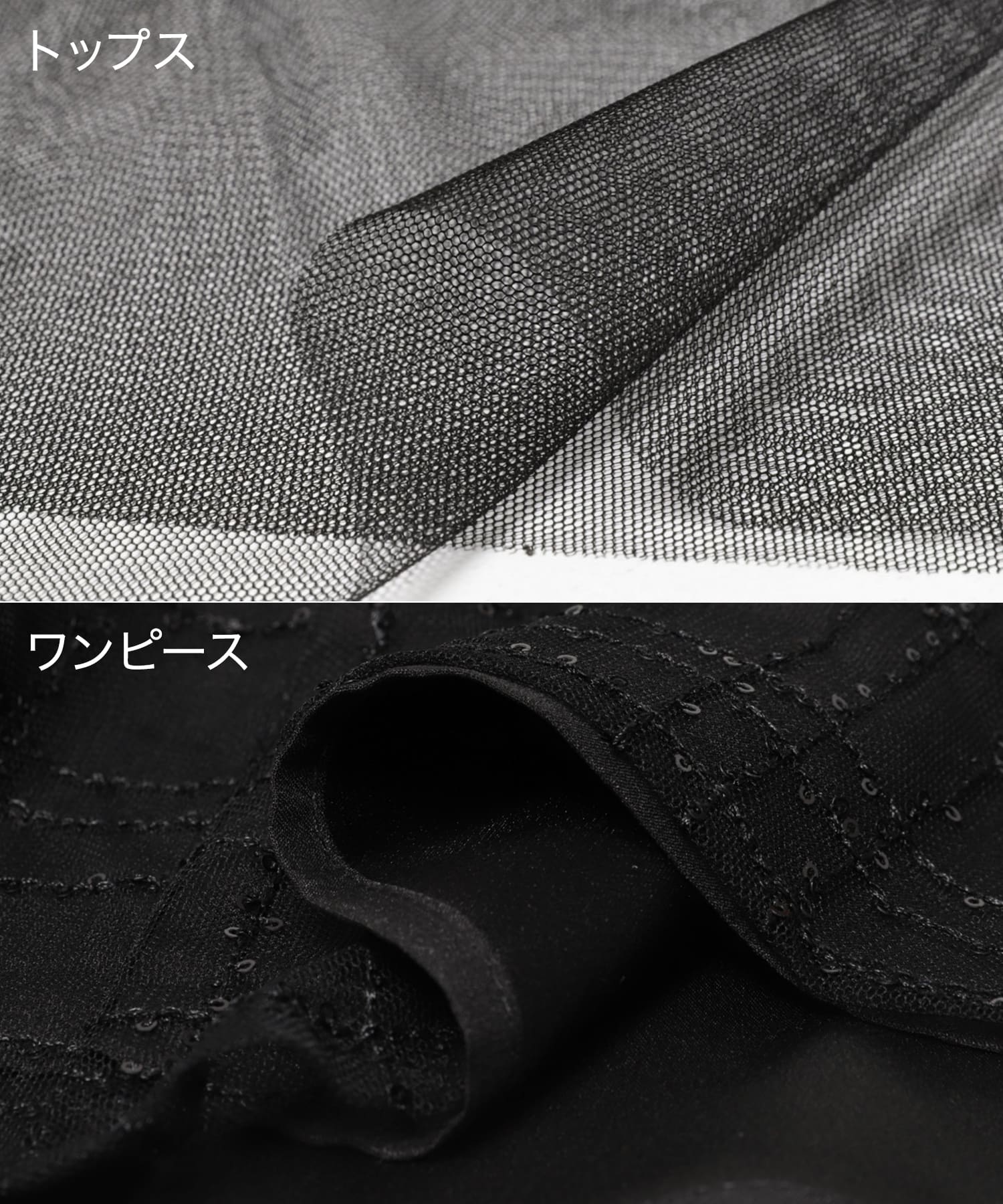 kaene　フリルチュールドッキングドレス black 36