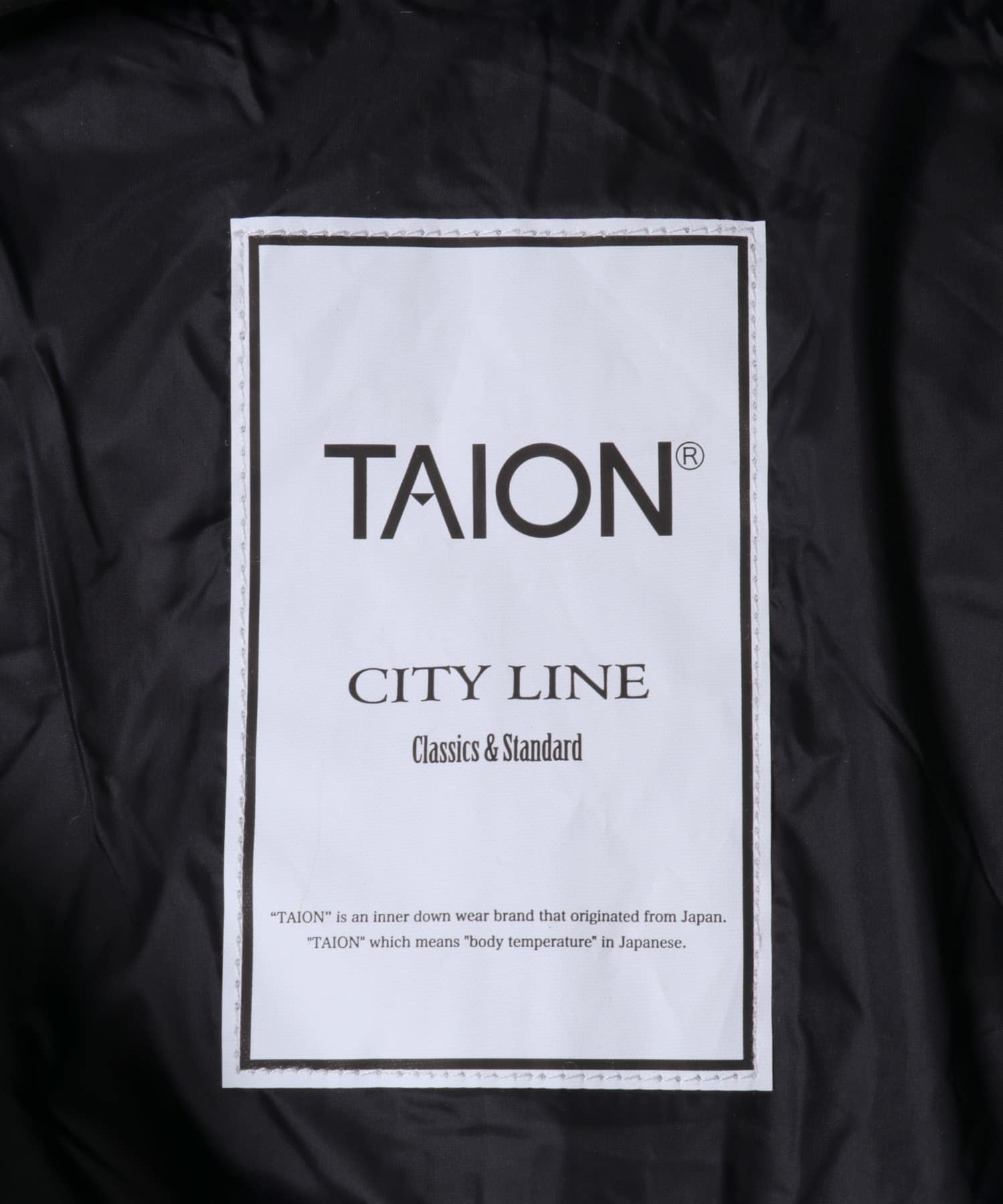 TAION　HOOD LONG DOWN JACKET BLACK S