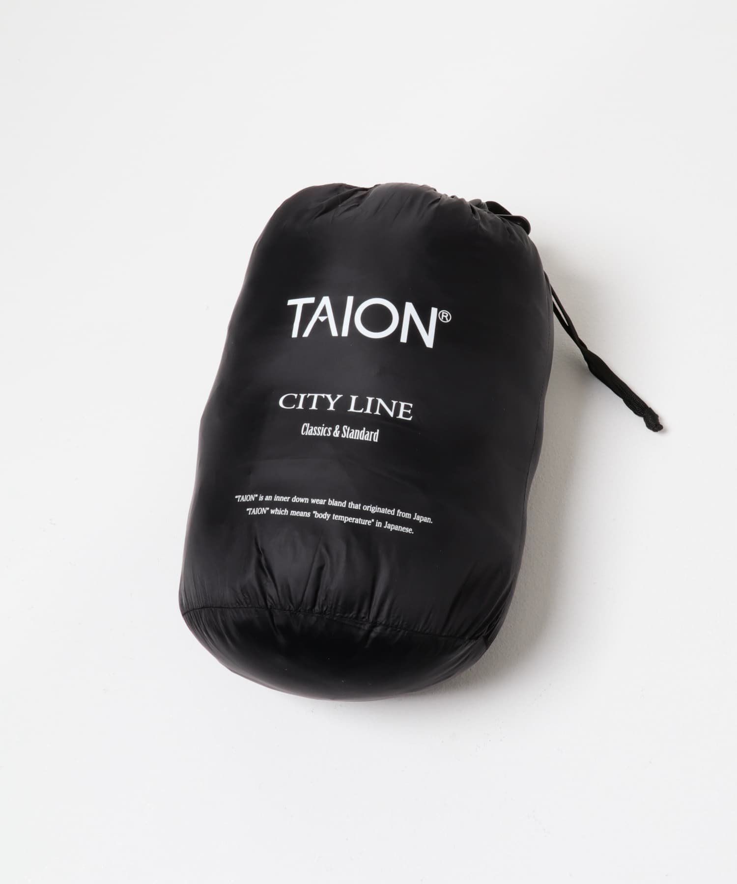 TAION　HOOD LONG DOWN JACKET BLACK S