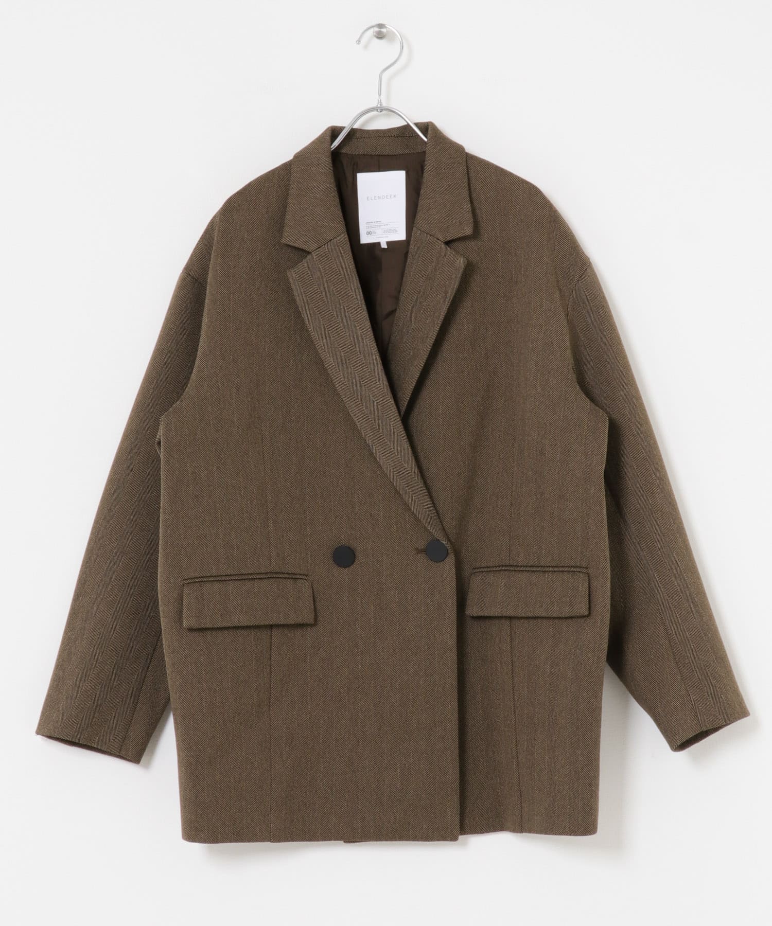 『別注』ELENDEEK×ROSSO　HERRINGBONE OVER JACKET BRN FREE