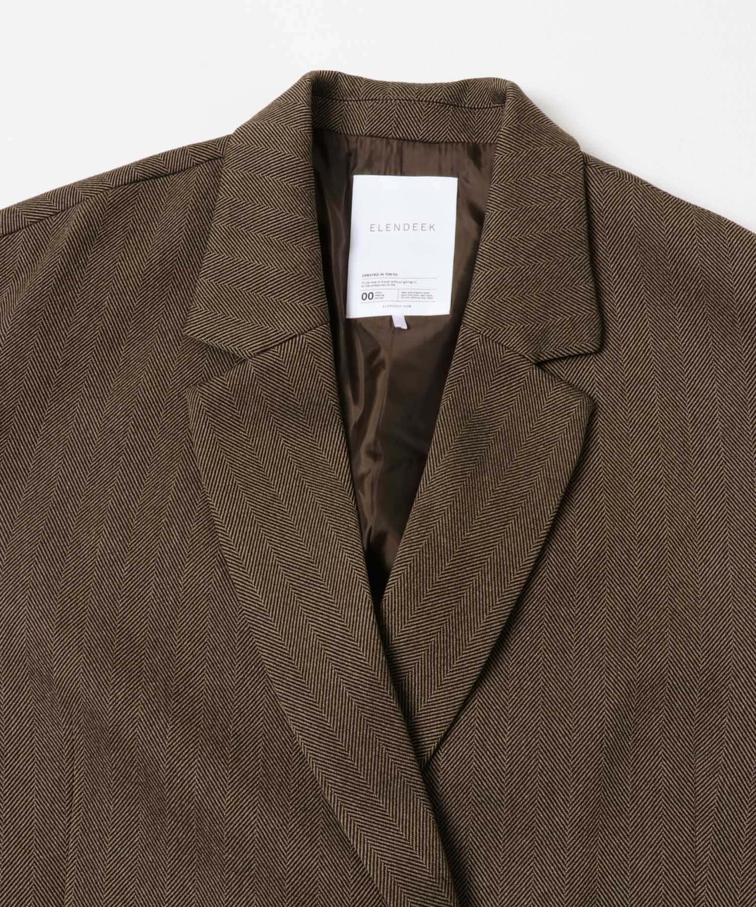 『別注』ELENDEEK×ROSSO　HERRINGBONE OVER JACKET BRN FREE