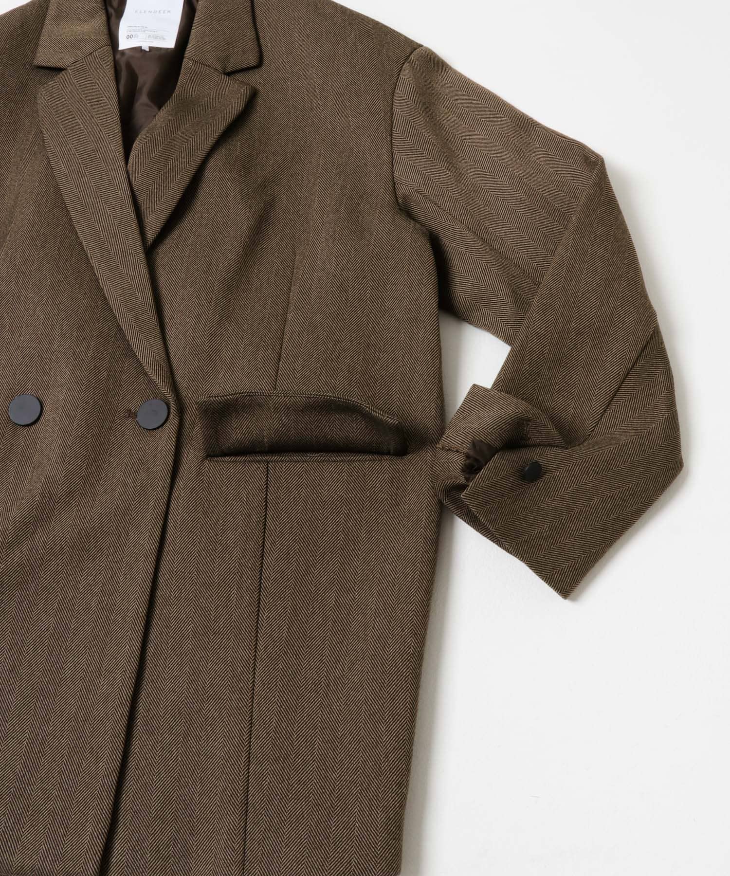 『別注』ELENDEEK×ROSSO　HERRINGBONE OVER JACKET BRN FREE