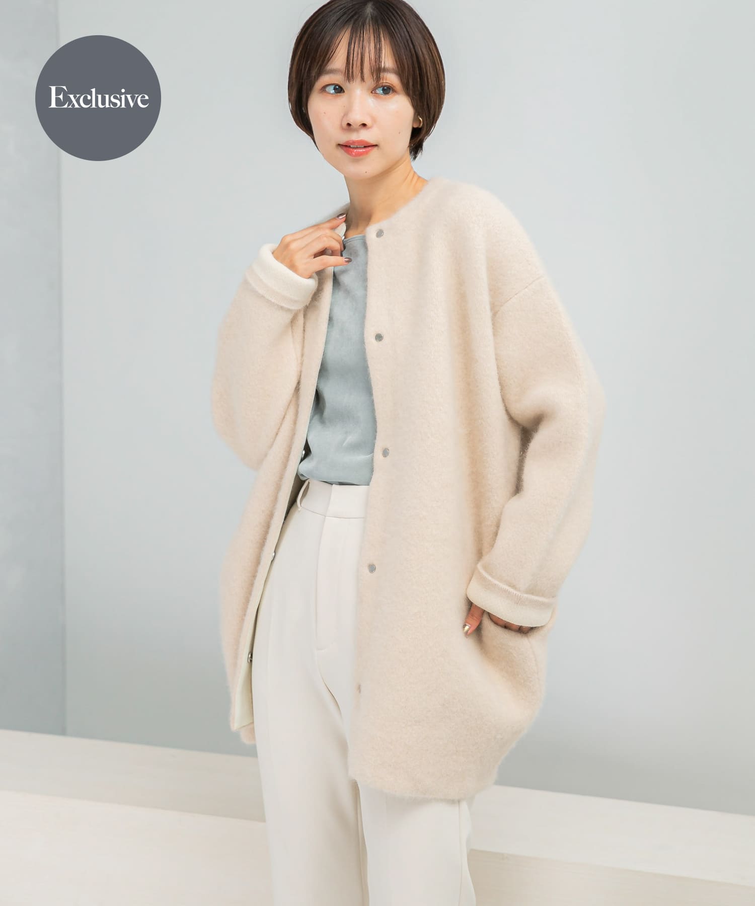 ELENDEEK BASIC CN RACCOON MIX CARDIGAN(1 BLK): トップス｜URBAN