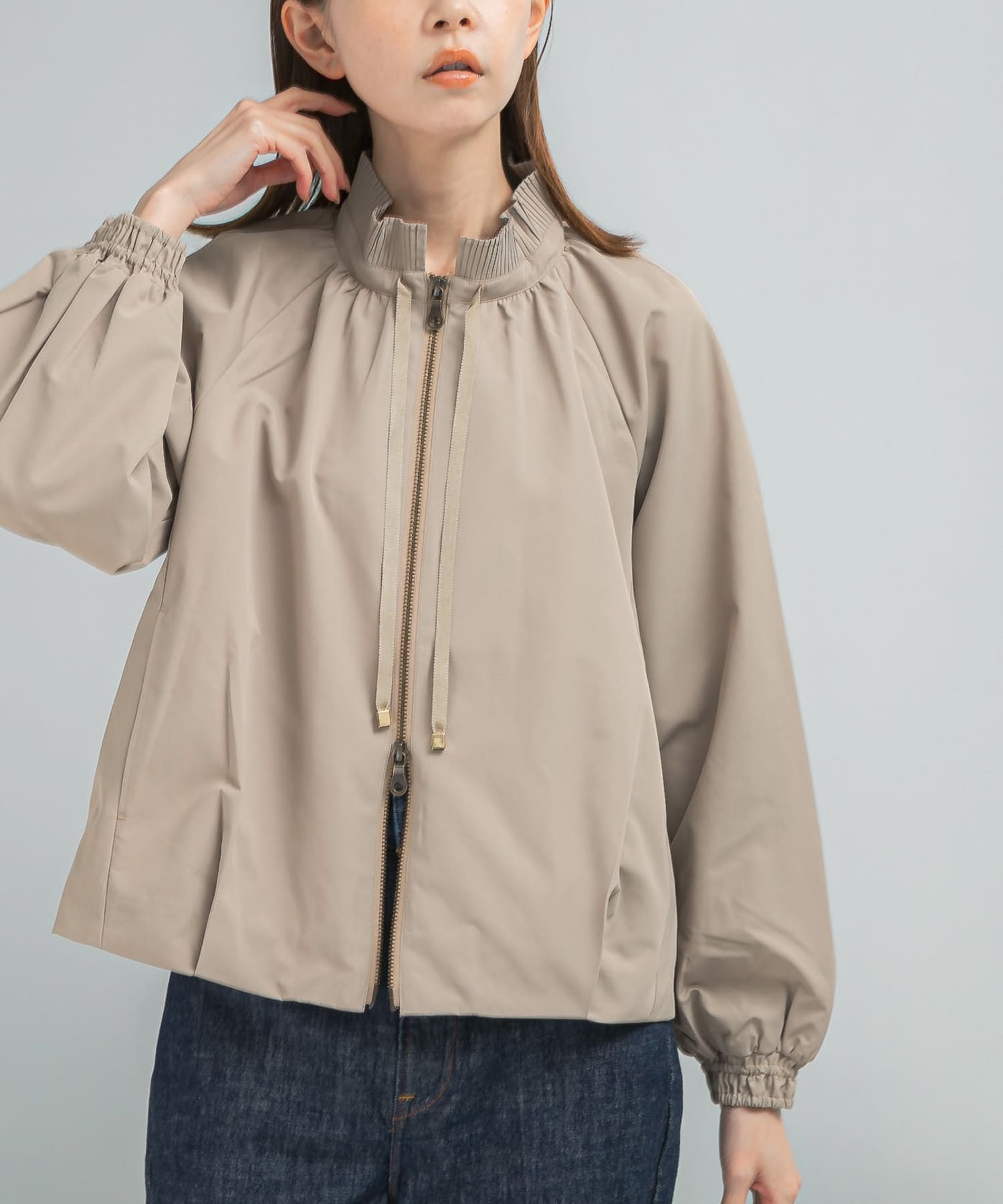 MARILYN MOON　pleats twill blouson
