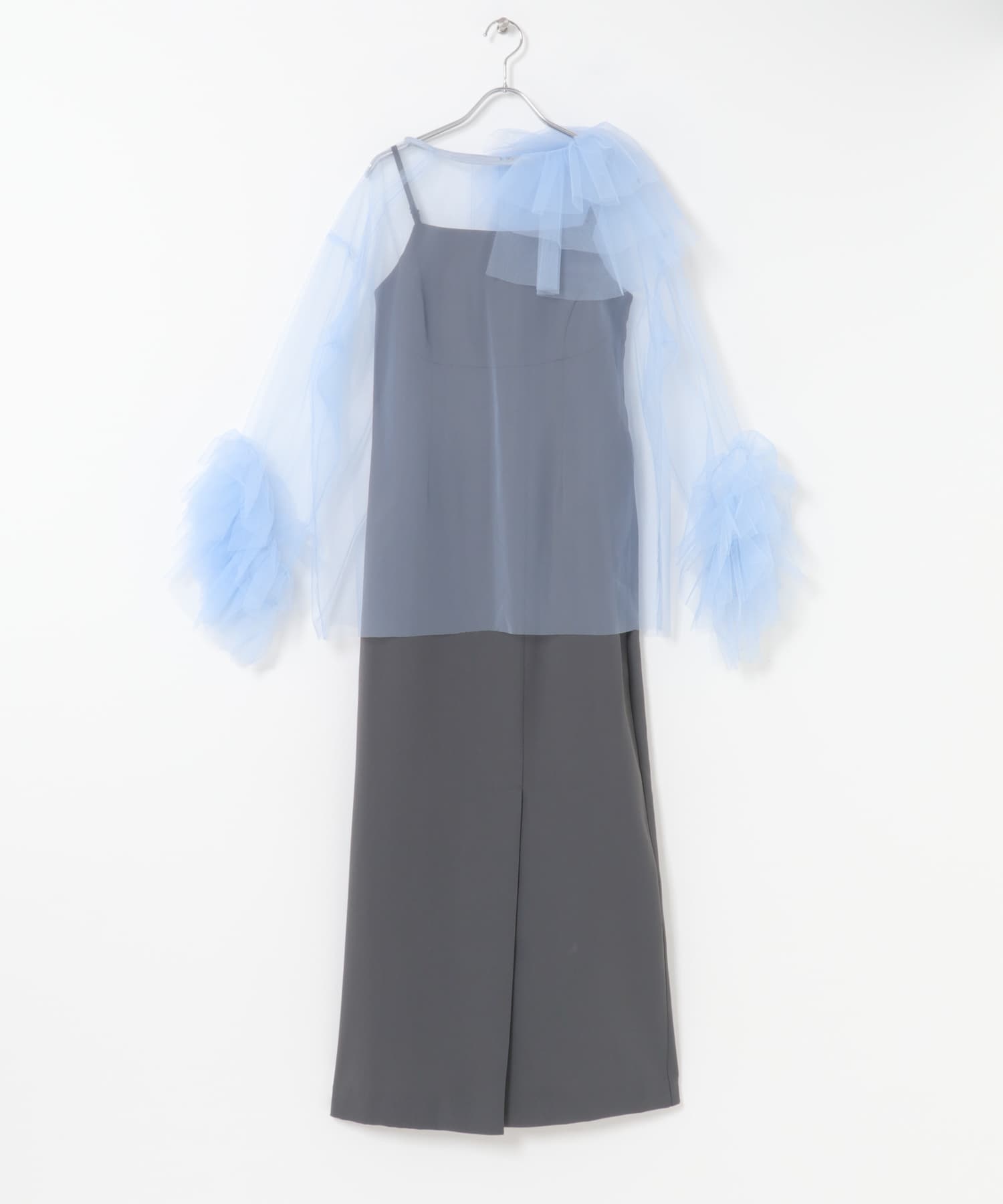 ANDRESD　blooming tulle dress L/BLUE 36