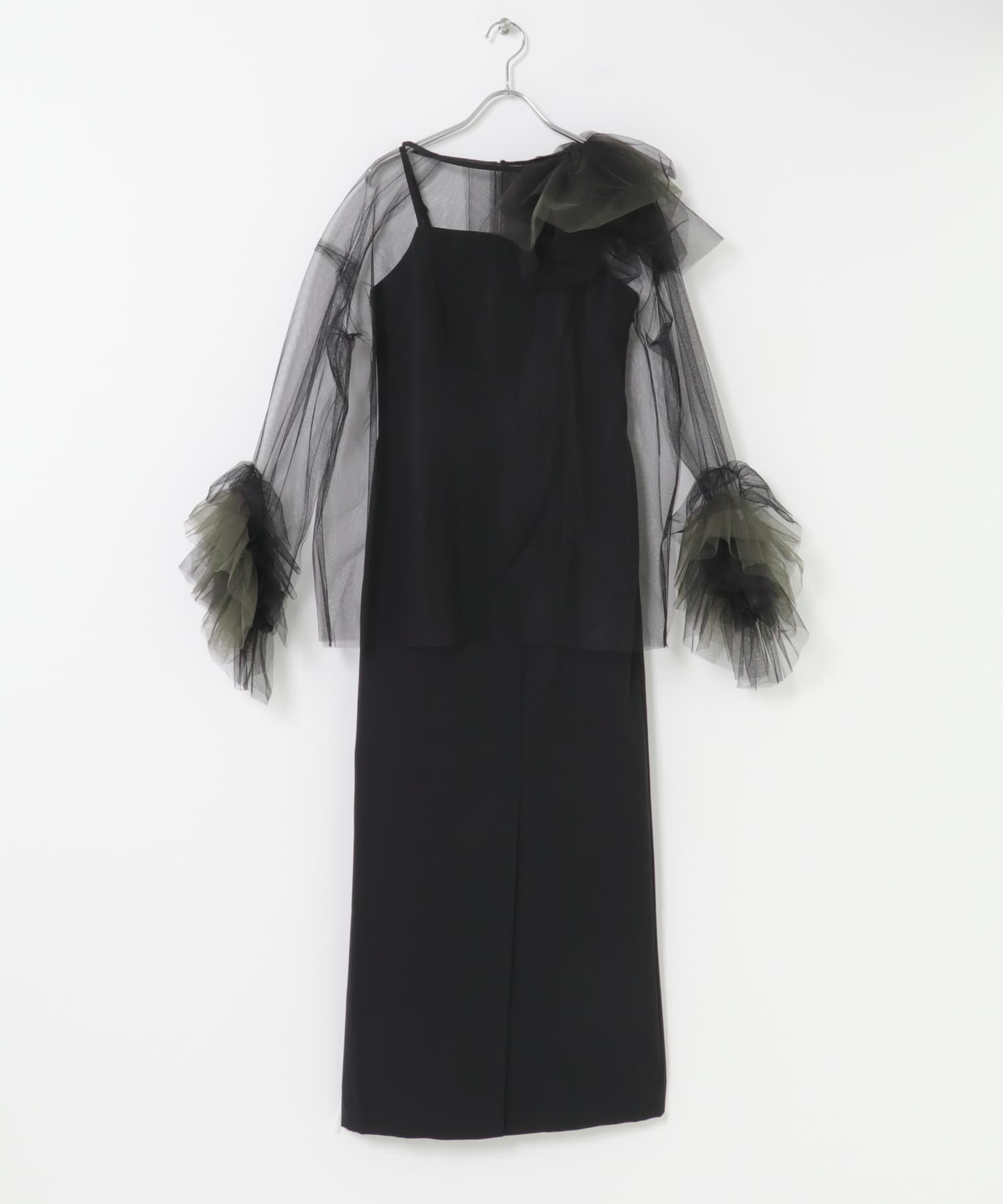 ANDRESD blooming tulle dress(36 L/BLUE): ドレスライン｜URBAN