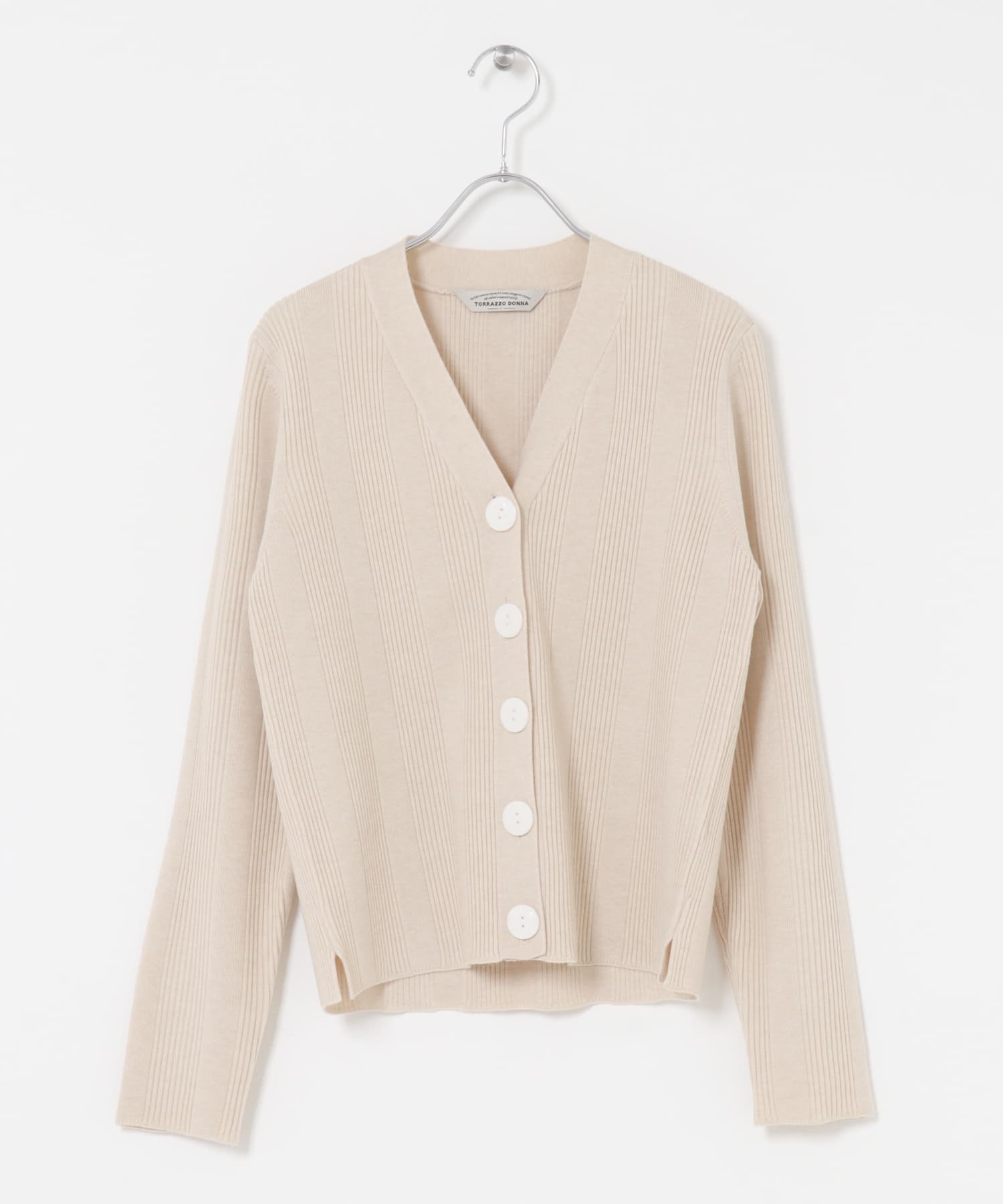 Torrazzo Donna　Rib Knit Cardigan BEIGE Free