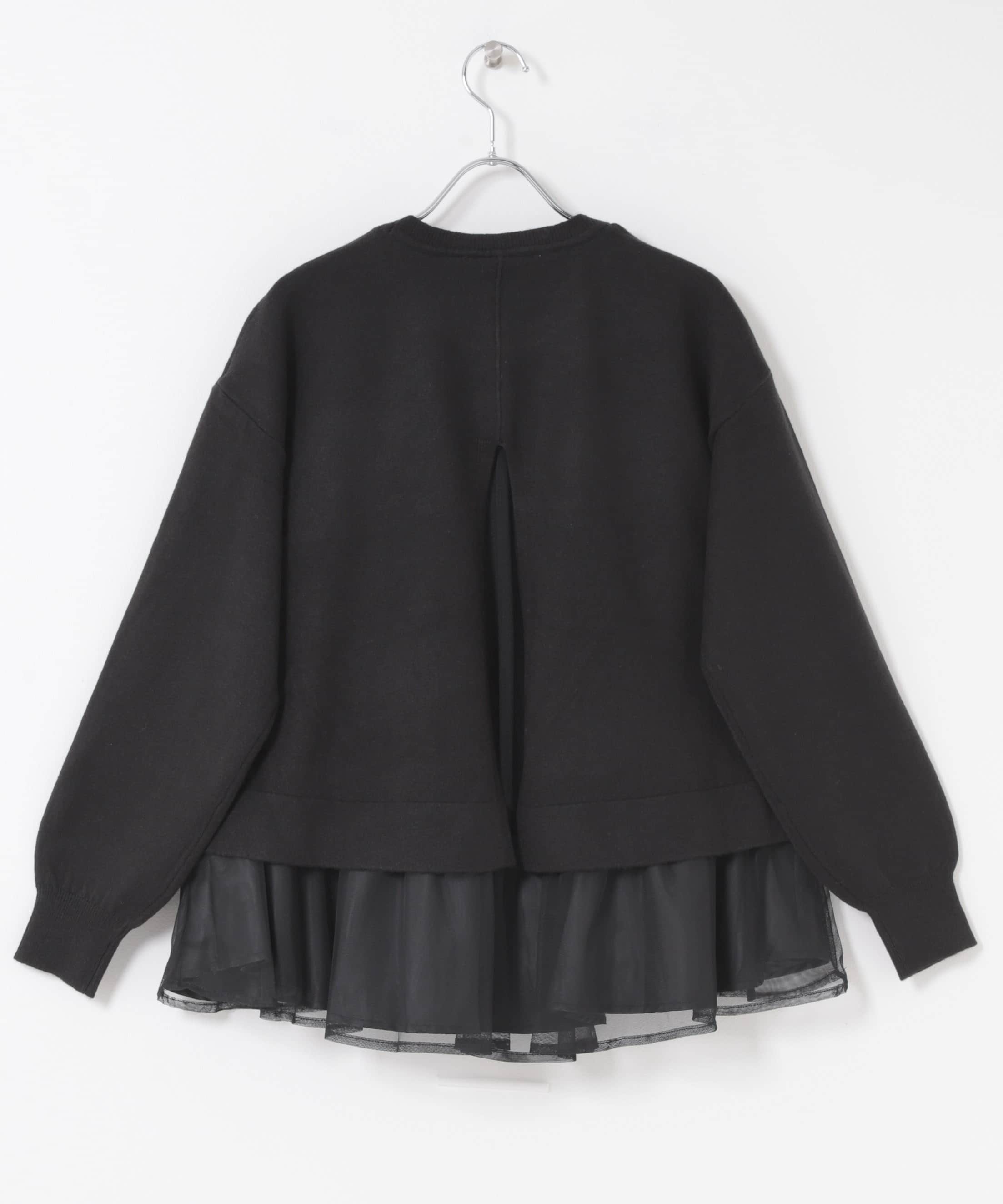 Torrazzo Donna　Knit Tulle Tops BLACK Free