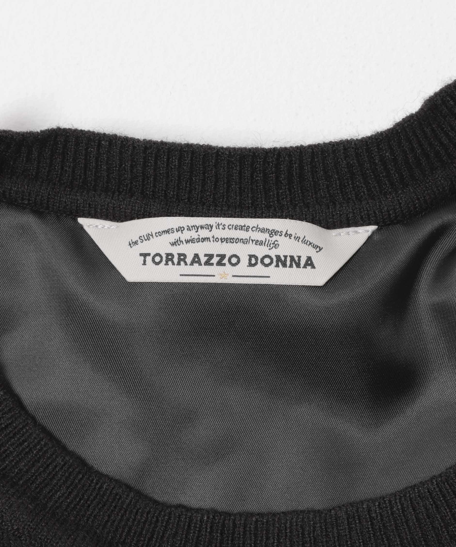 Torrazzo Donna　Knit Tulle Tops BLACK Free