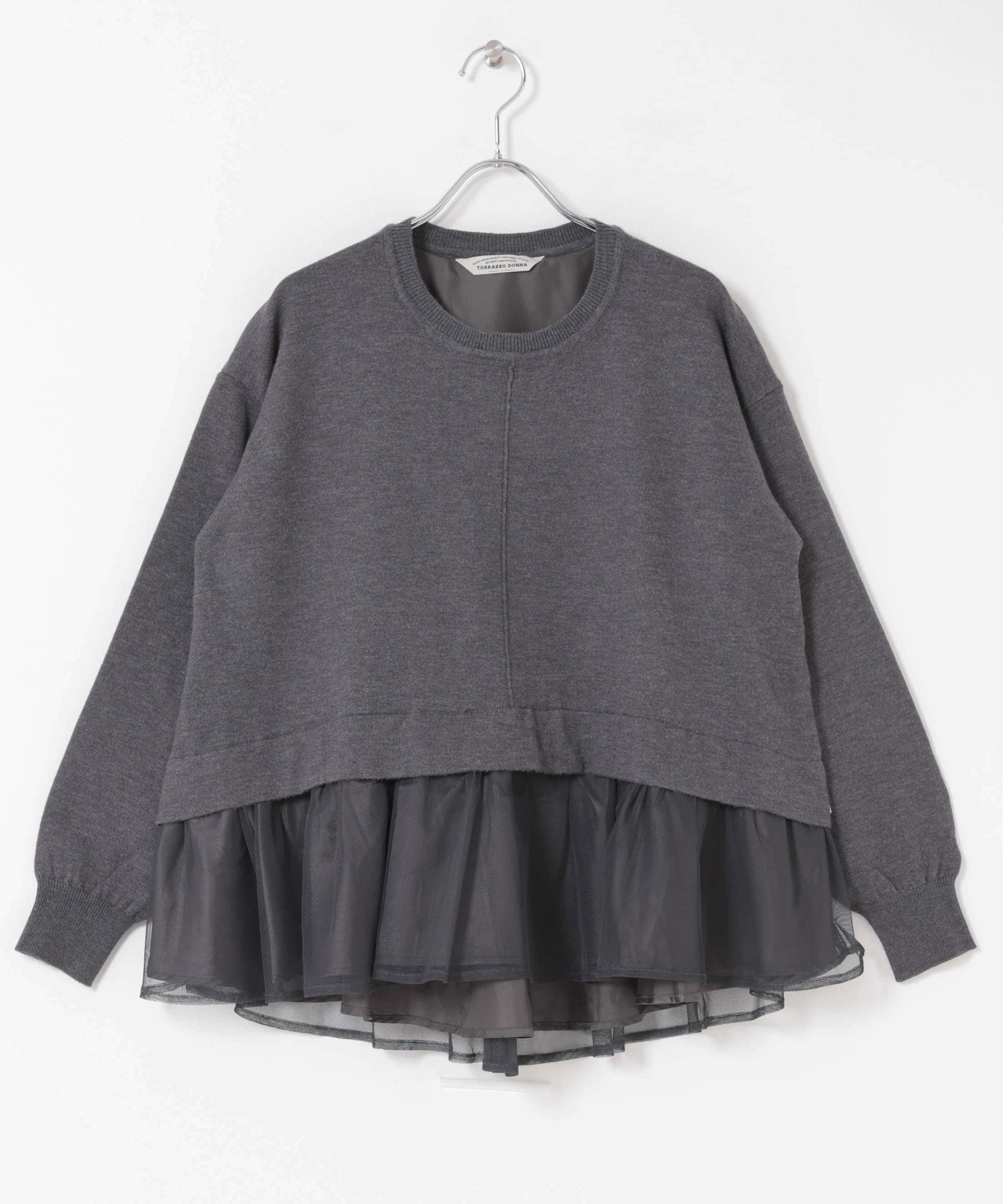 Torrazzo Donna　Knit Tulle Tops GRAY Free