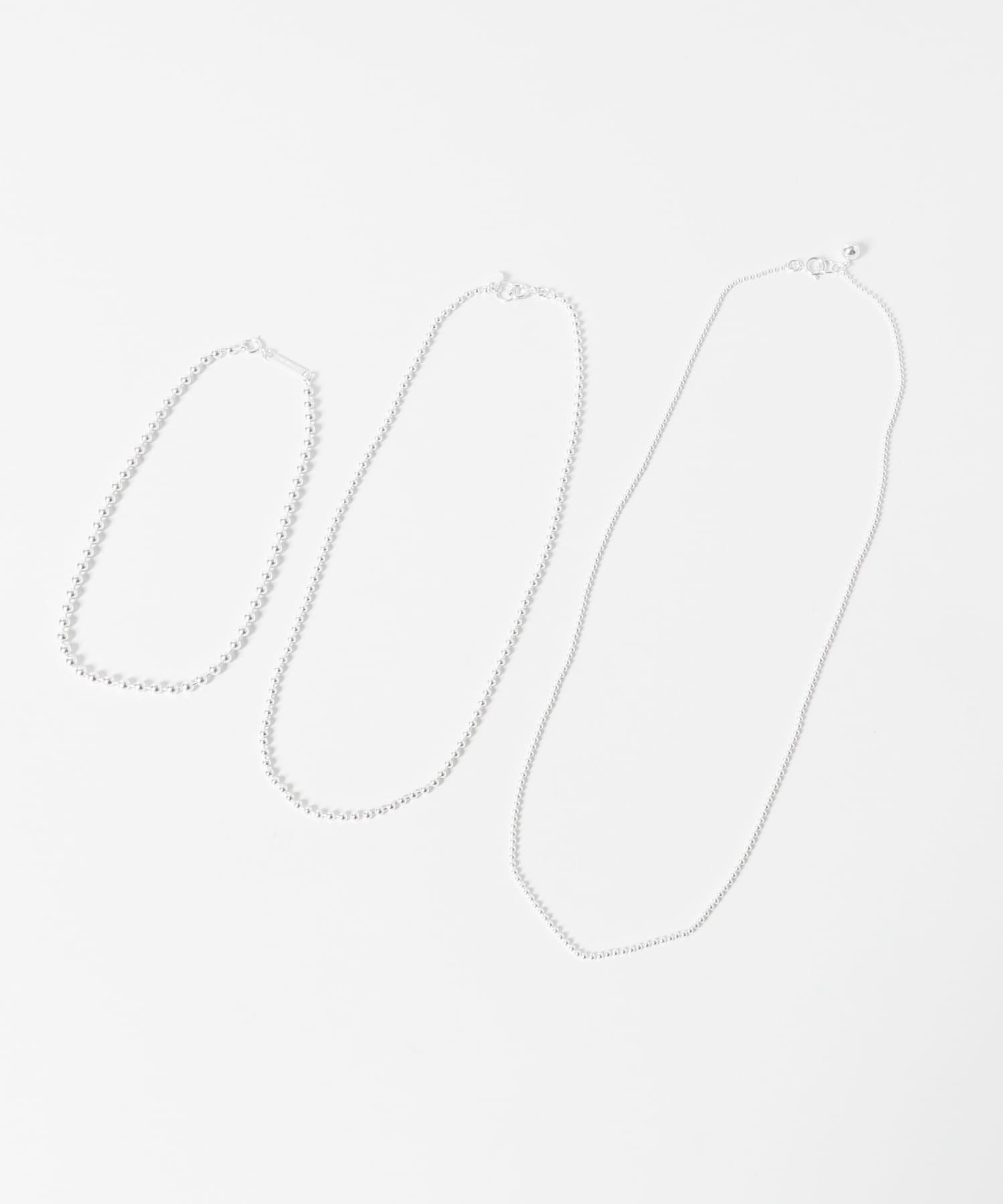 in mood　MULTI BALL CHAIN 3P necklace sv -