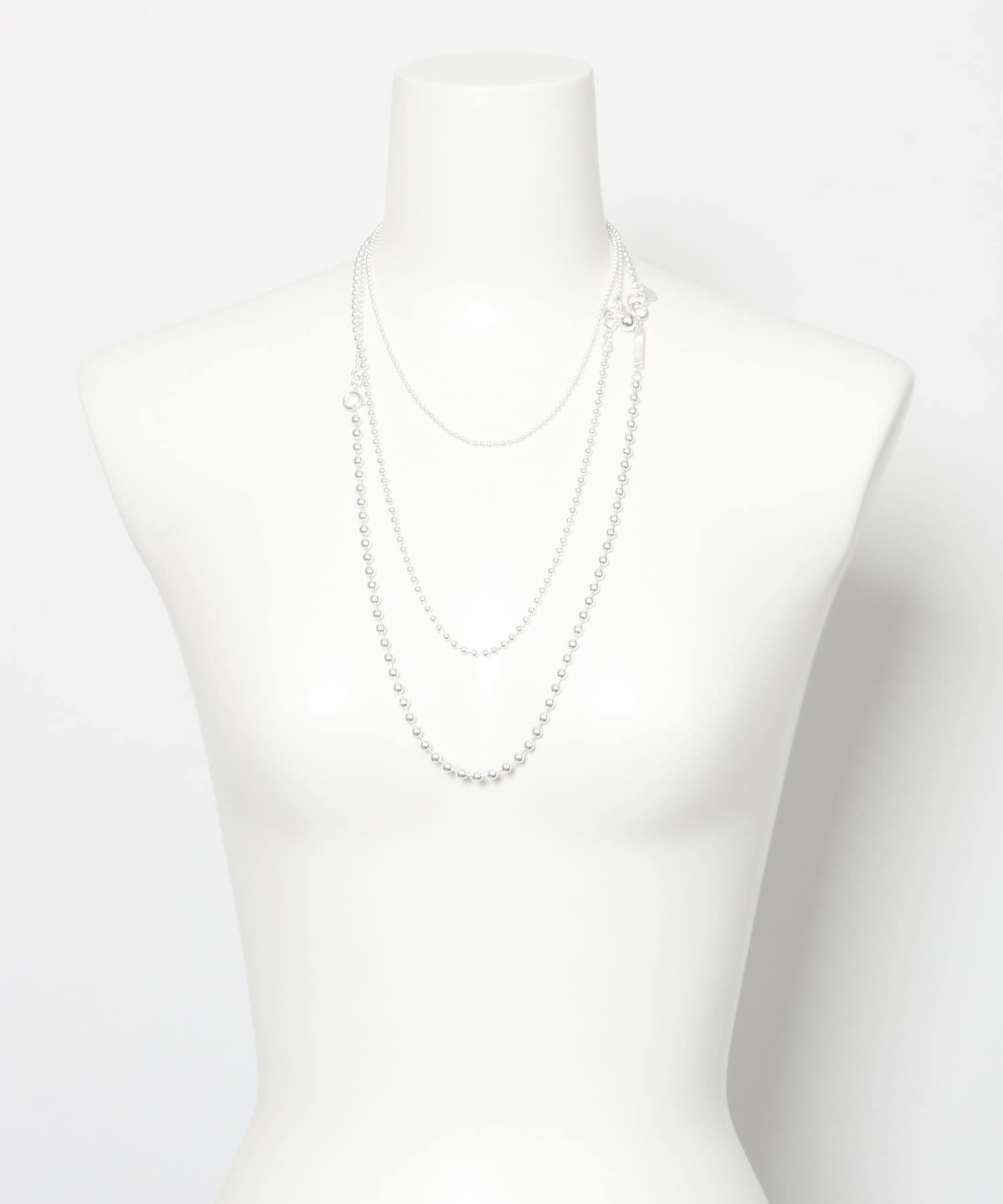 in mood　MULTI BALL CHAIN 3P necklace sv -