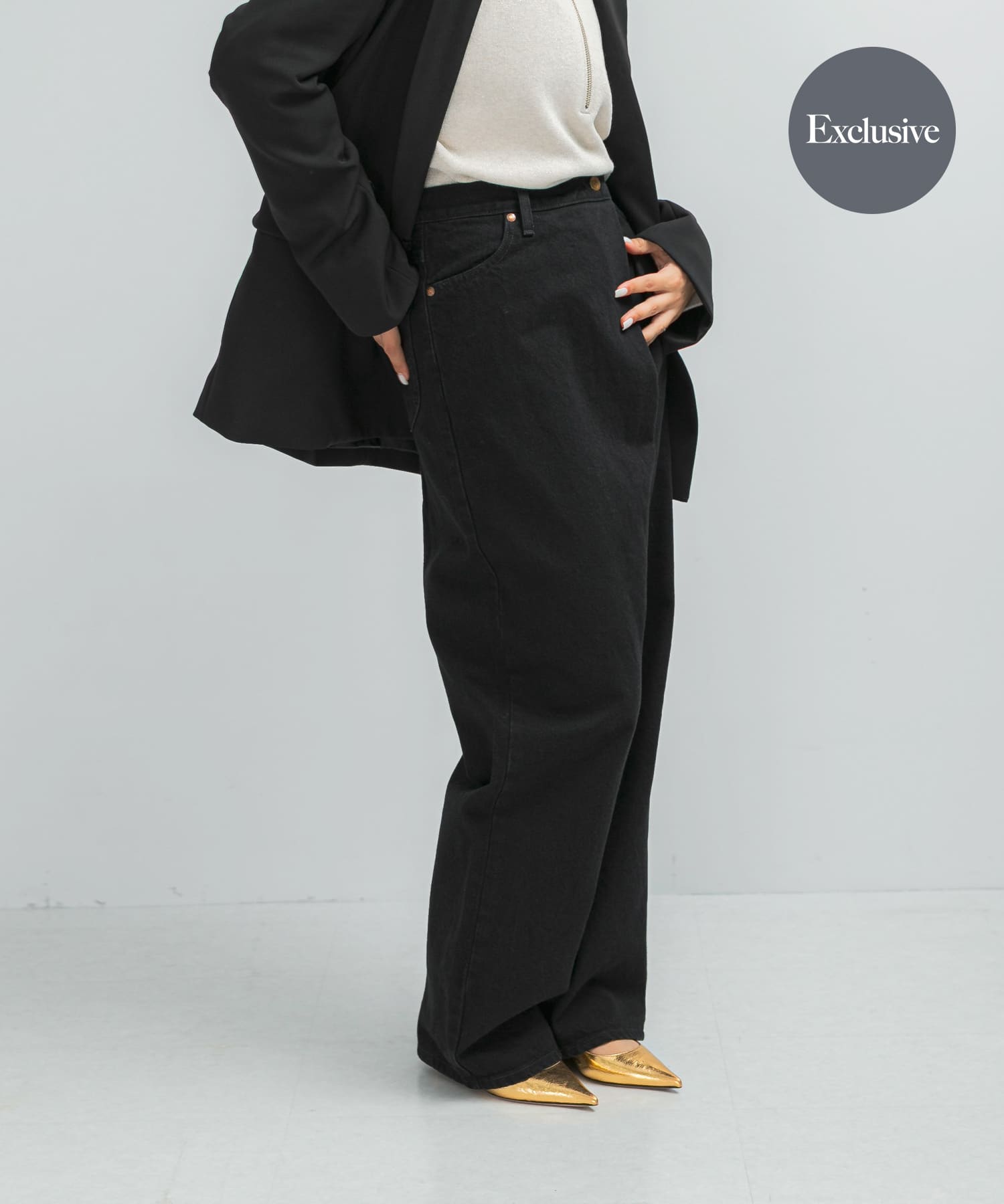 『別注』Lee×ROSSO　FRONT TUCK DENIM PANTS