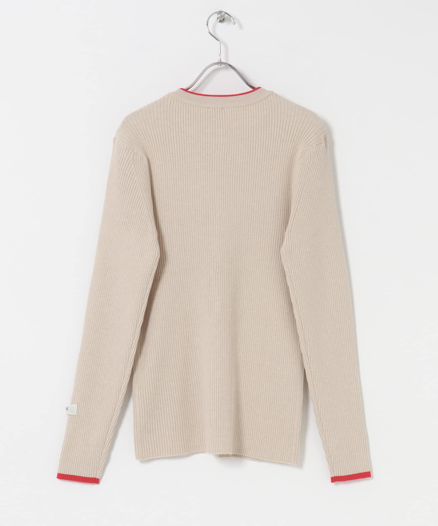 YENN　WOOL RIB CREW CARDIGAN LBEIGE Free