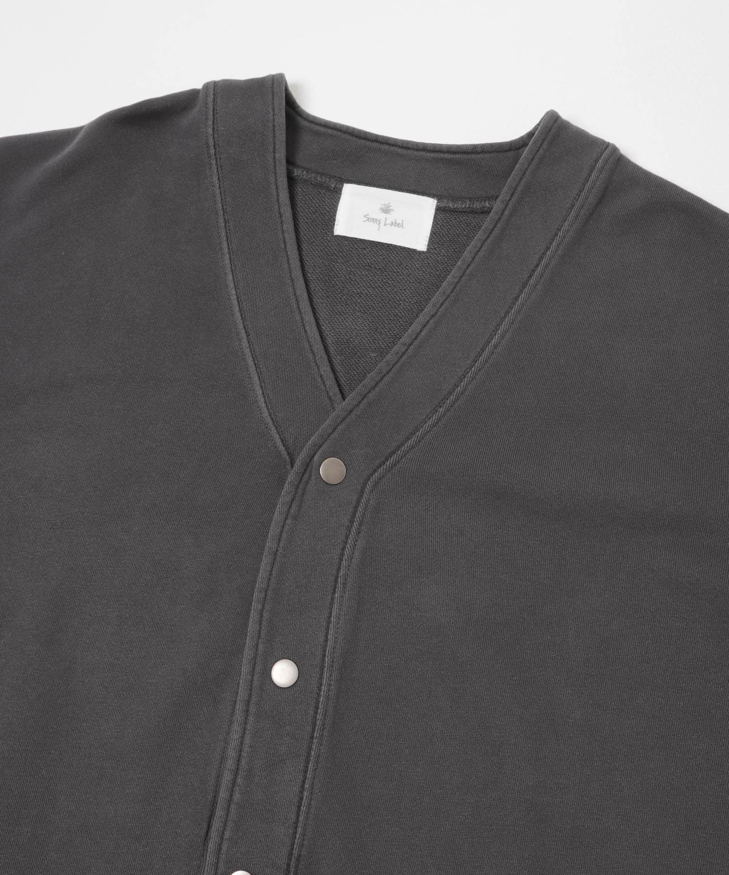 スウェットVネックカーディガン チャコール M