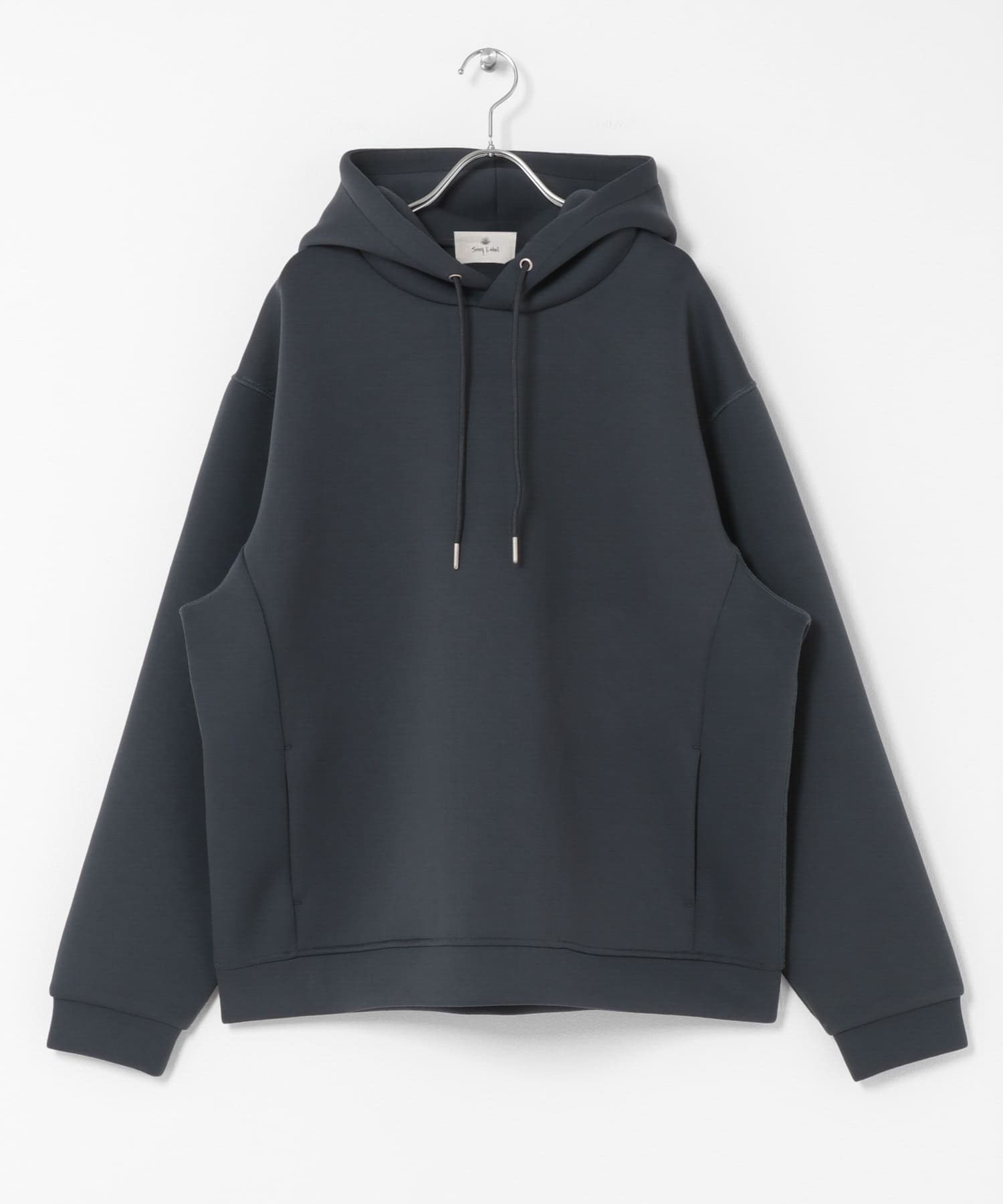 ダンボールニットプルオーバーパーカー チャコール M