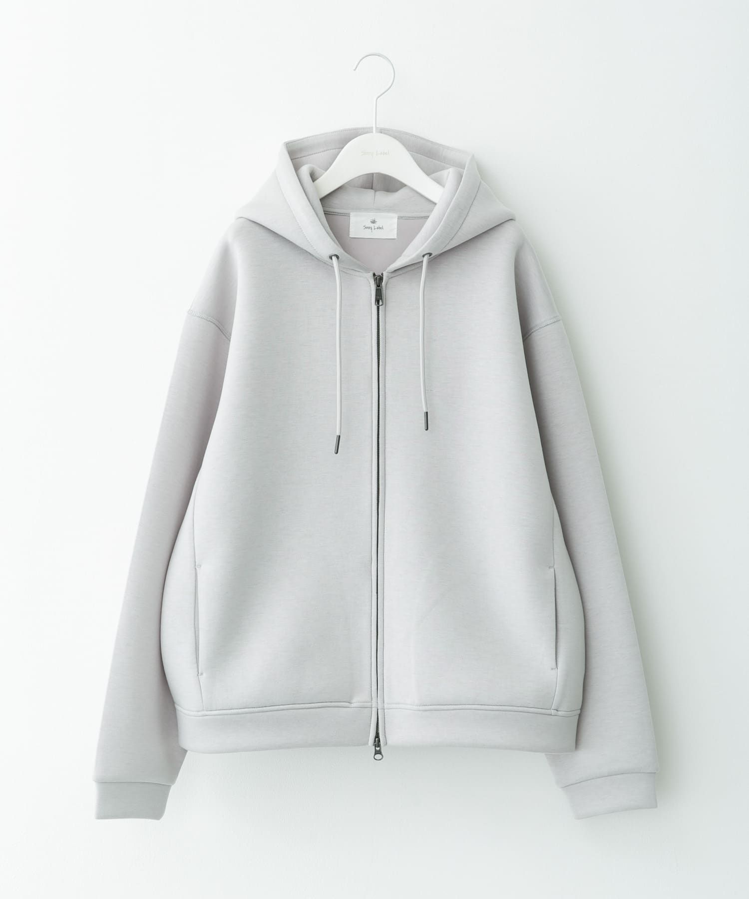 ダンボールニットジップアップフーディー アイスグレー L