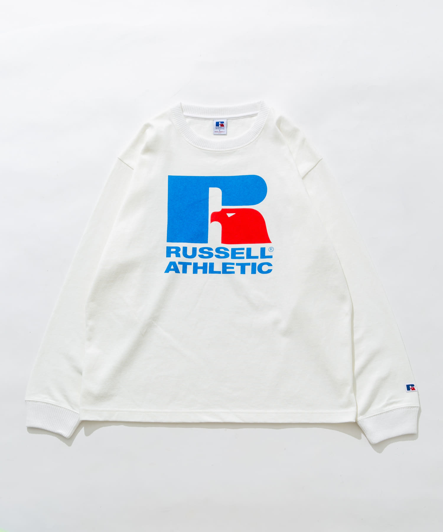 『別注』RUSSELL ATHLETIC×SonnyLabel　プリントヘビージャージーロングTシャツ ホワイト L