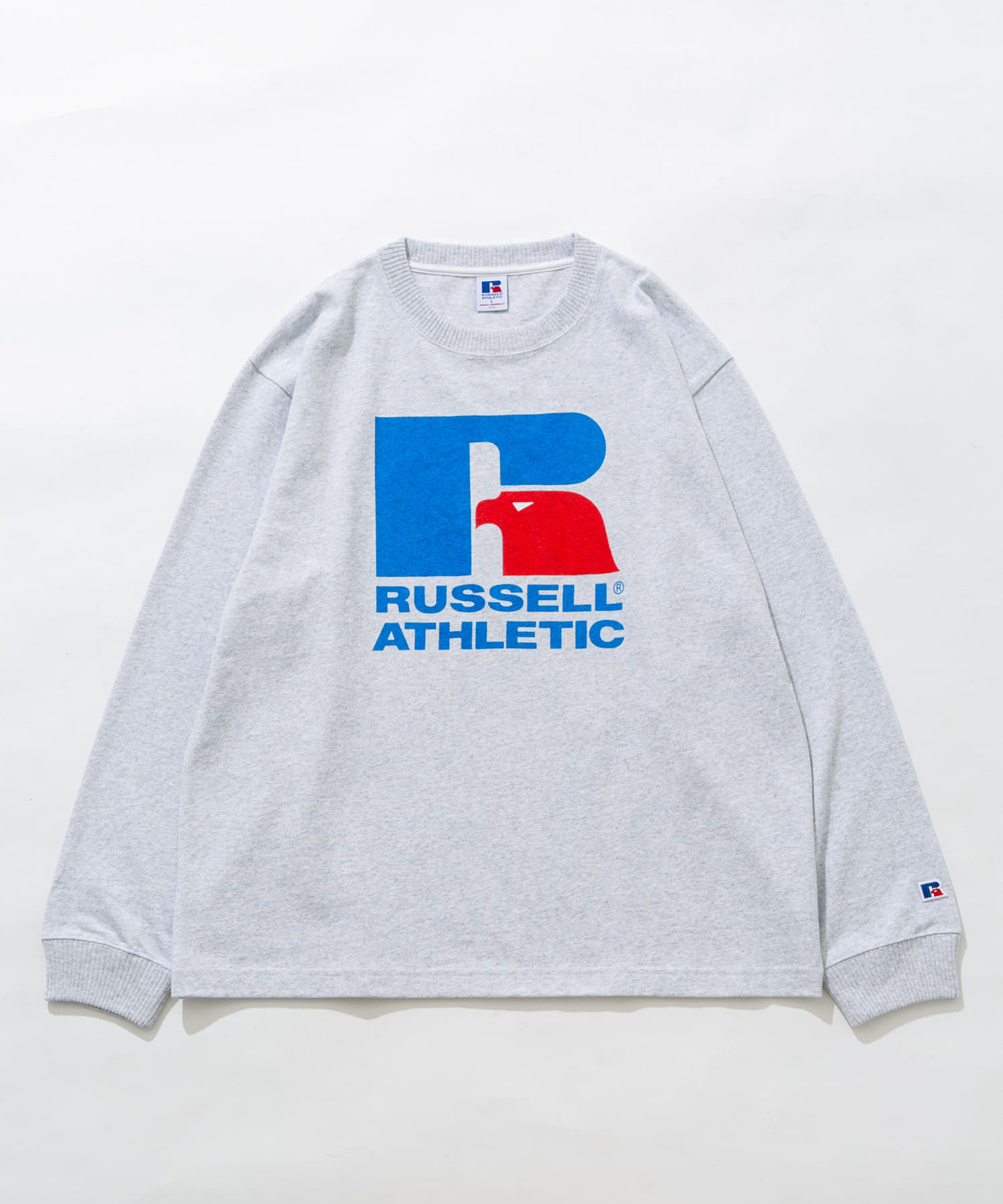 『別注』RUSSELL ATHLETIC×SonnyLabel　プリントヘビージャージーロングTシャツ アッシュグレー L
