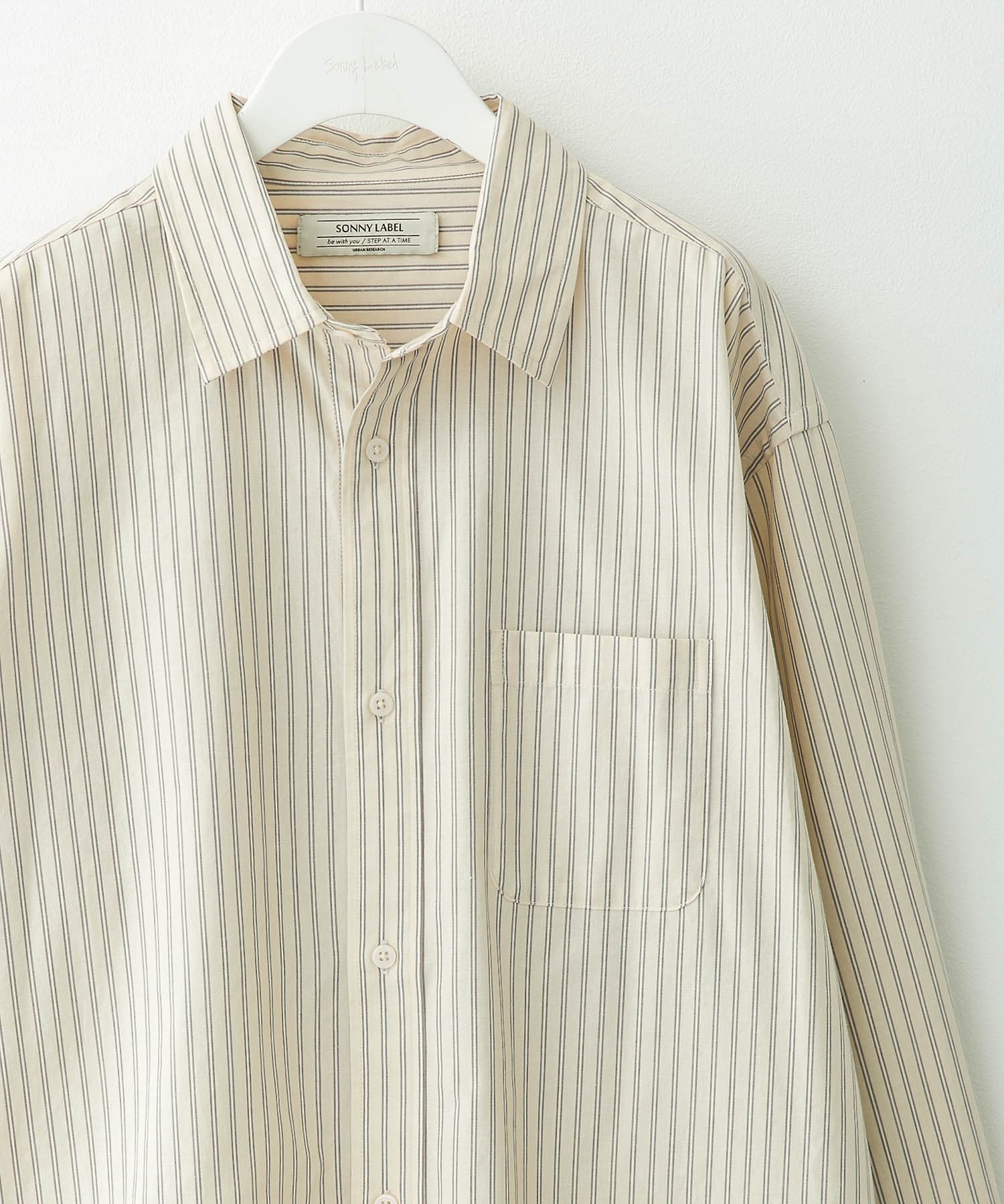 ストライプレギュラーカラーシャツ オフ M
