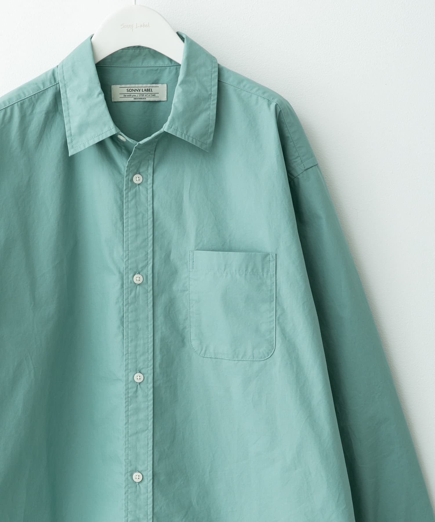 高密度タイプライターレギュラーシャツ グリーン M