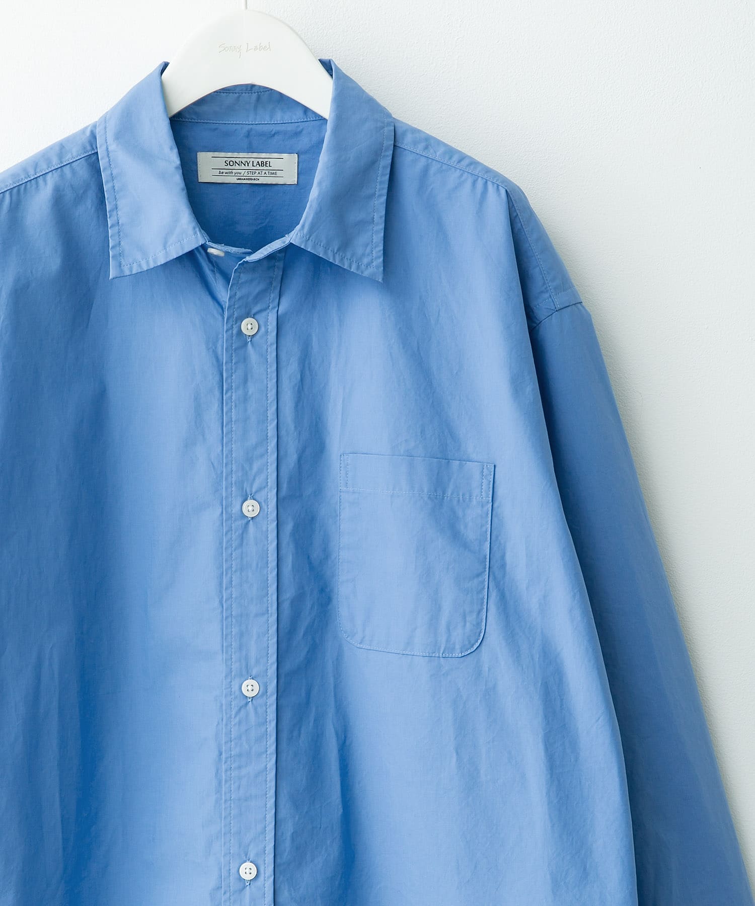 高密度タイプライターレギュラーシャツ サックス XL