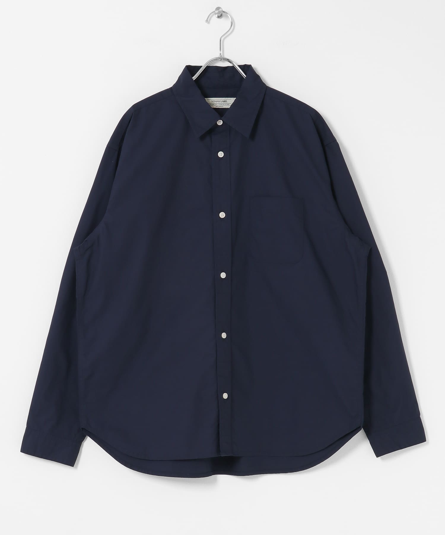 高密度タイプライターレギュラーシャツ ネイビー M